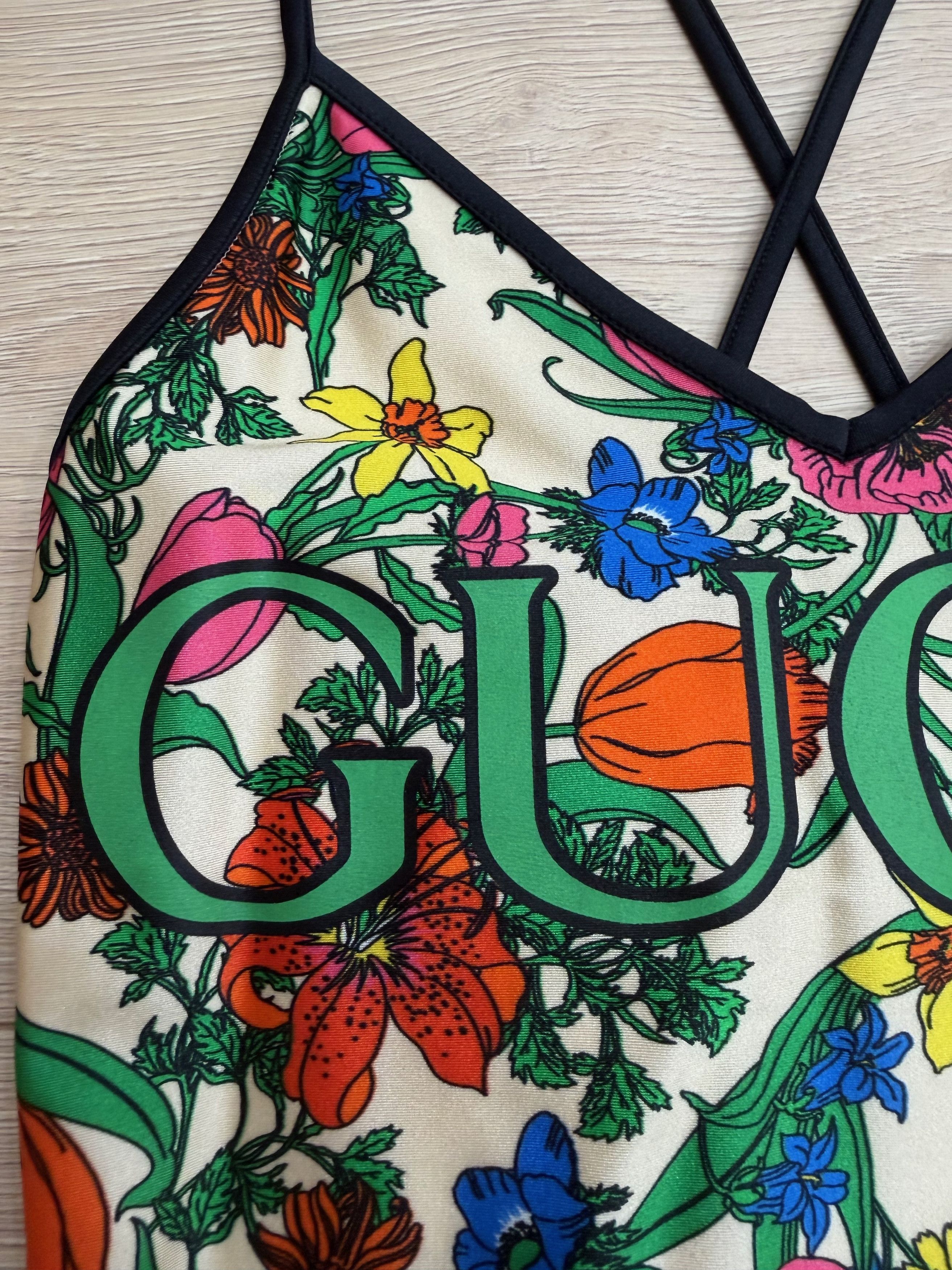 Gucci Gucci Floral Print Logo 1 Piece Swimsuit Bathingsuit S Small Size S / US 4 / IT 40 - 5 Thumbnail