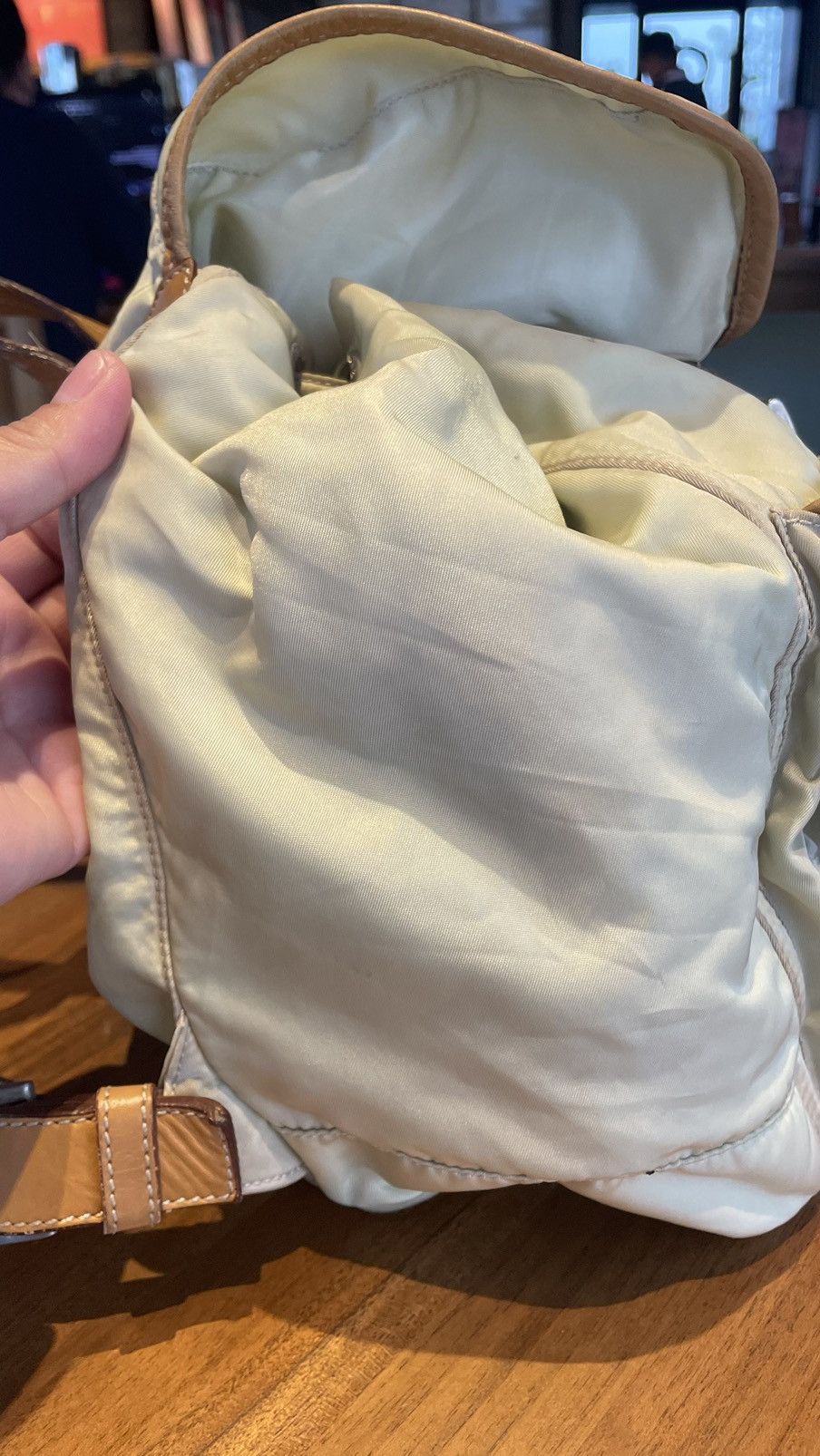 Prada × Vintage Prada Sport Cream Ivory Brown Nylon Leather Size ONE SIZE - 17 Thumbnail