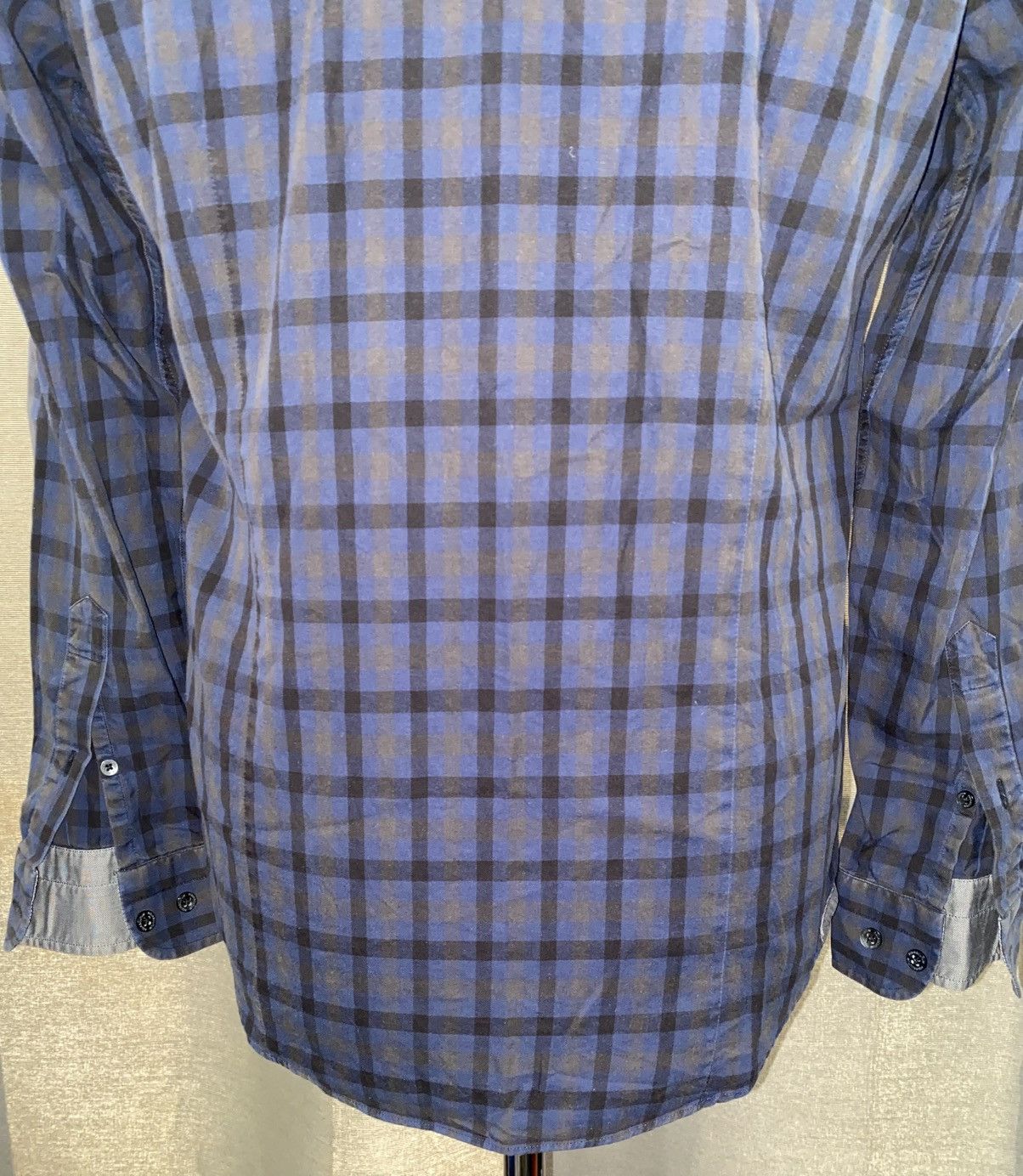 Aquascutum Aquascutum - Shirt - Checked Blue, Black & Grey - Small Size US S / EU 44-46 / 1 - 10 Thumbnail