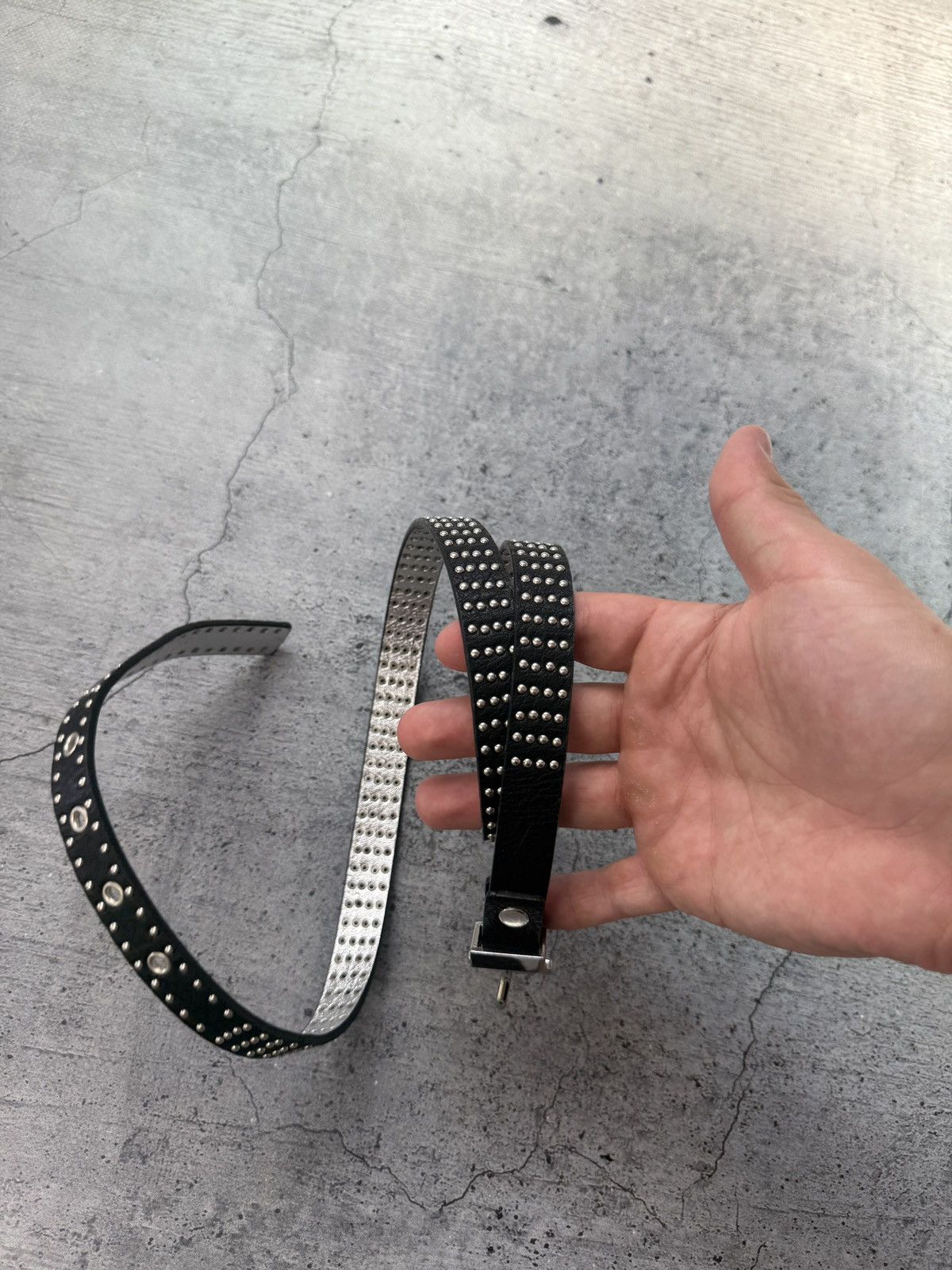 Japanese Brand Vintage Diesel Style Rhinestone Opium Distressed Y2K Belt Size ONE SIZE - 6 Thumbnail