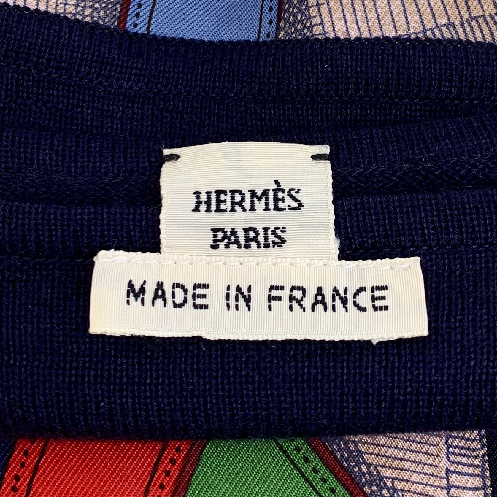 Hermes Hermès Paris Multicolor Chain Print Silk & Cashmere Long-Sle Size XXS / US 00 / IT 34 - 2 Thumbnail