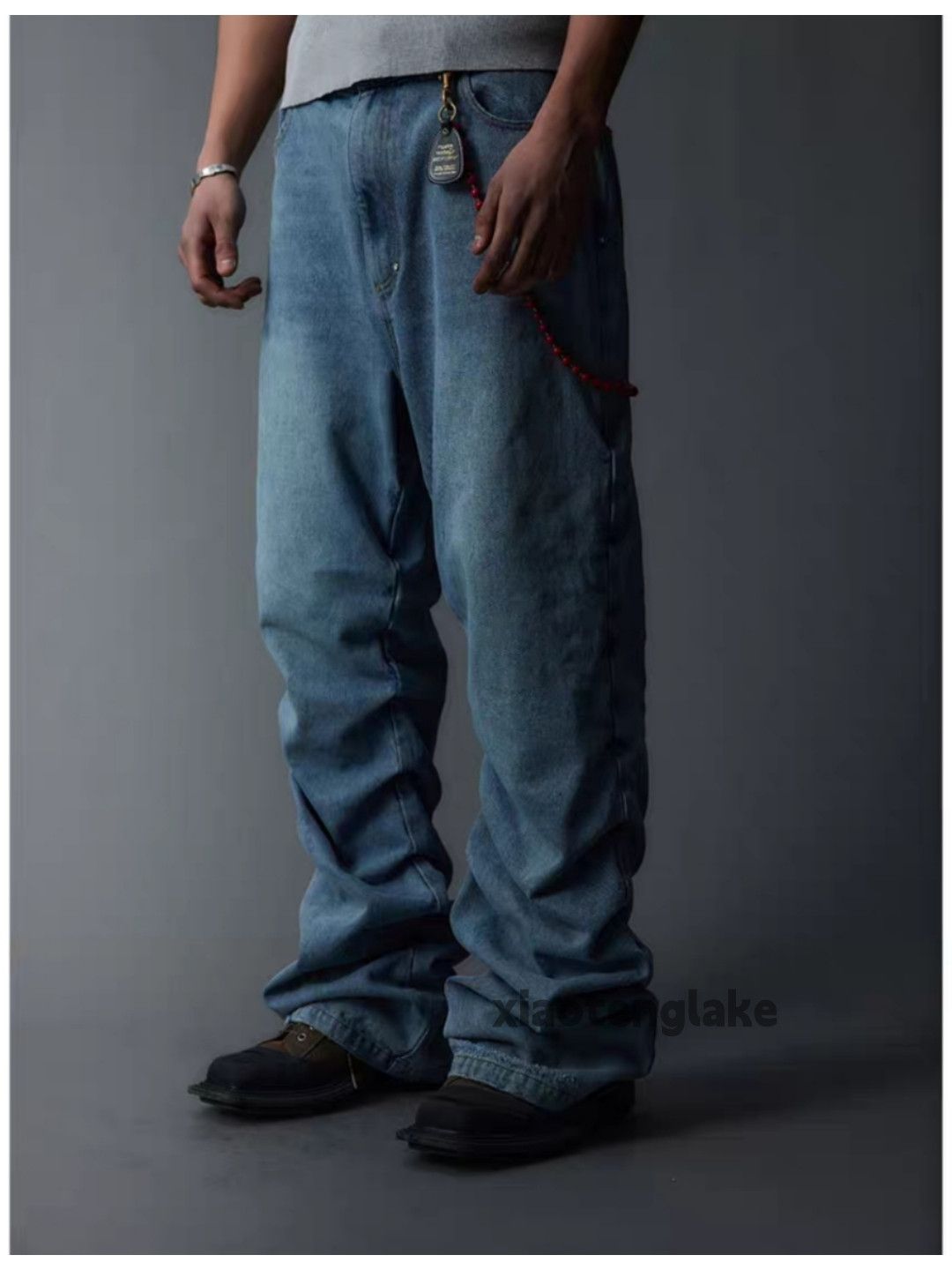 Jean × Vintage washed faded cleanfit yuppie bootcut pleated jeans Size US 34 / EU 50 - 7 Thumbnail