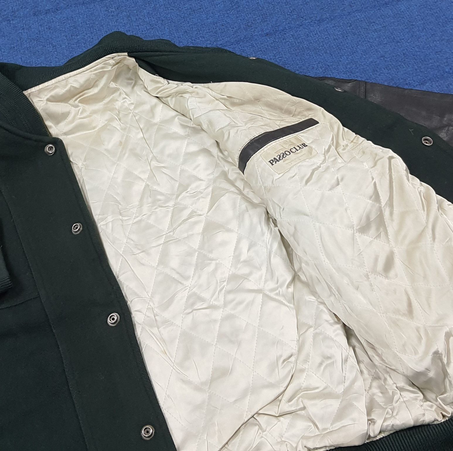 Japanese Brand Vintage 80s Pazzo Club Varsity Wool Leather Bomber C287N16 Size US L / EU 52-54 / 3 - 8 Thumbnail
