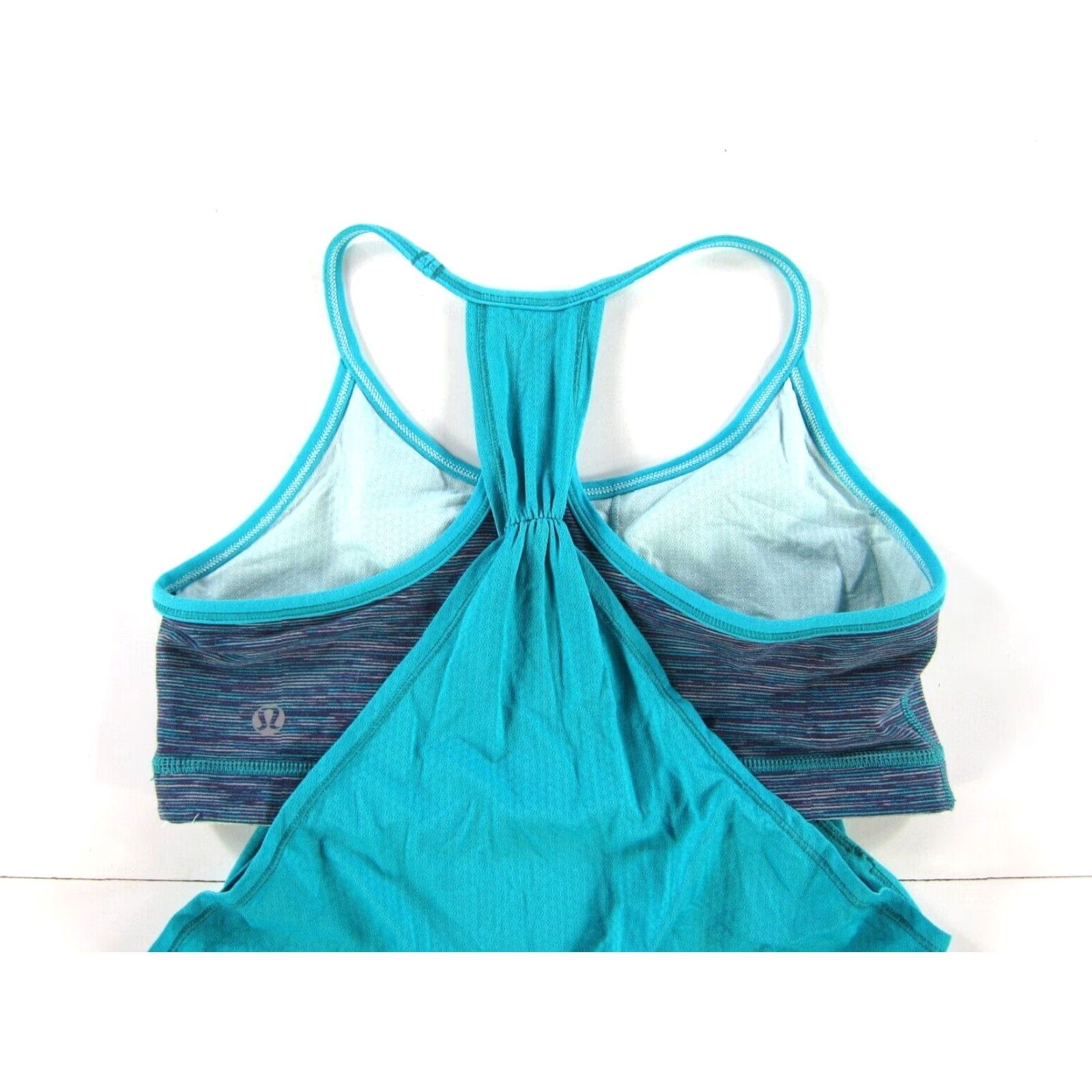 Lululemon Lululemon Blue Purple Stripe Sport Bra Racerback Yoga Run Workout Tank Top S-M - Womens Size S / US 4 / IT 40 - 5 Thumbnail