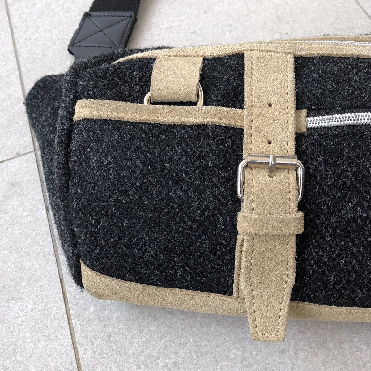 Boycott Boycott x Harris Tweed Mix Leather Wool Cross Body Bag Size ONE SIZE - 7 Thumbnail