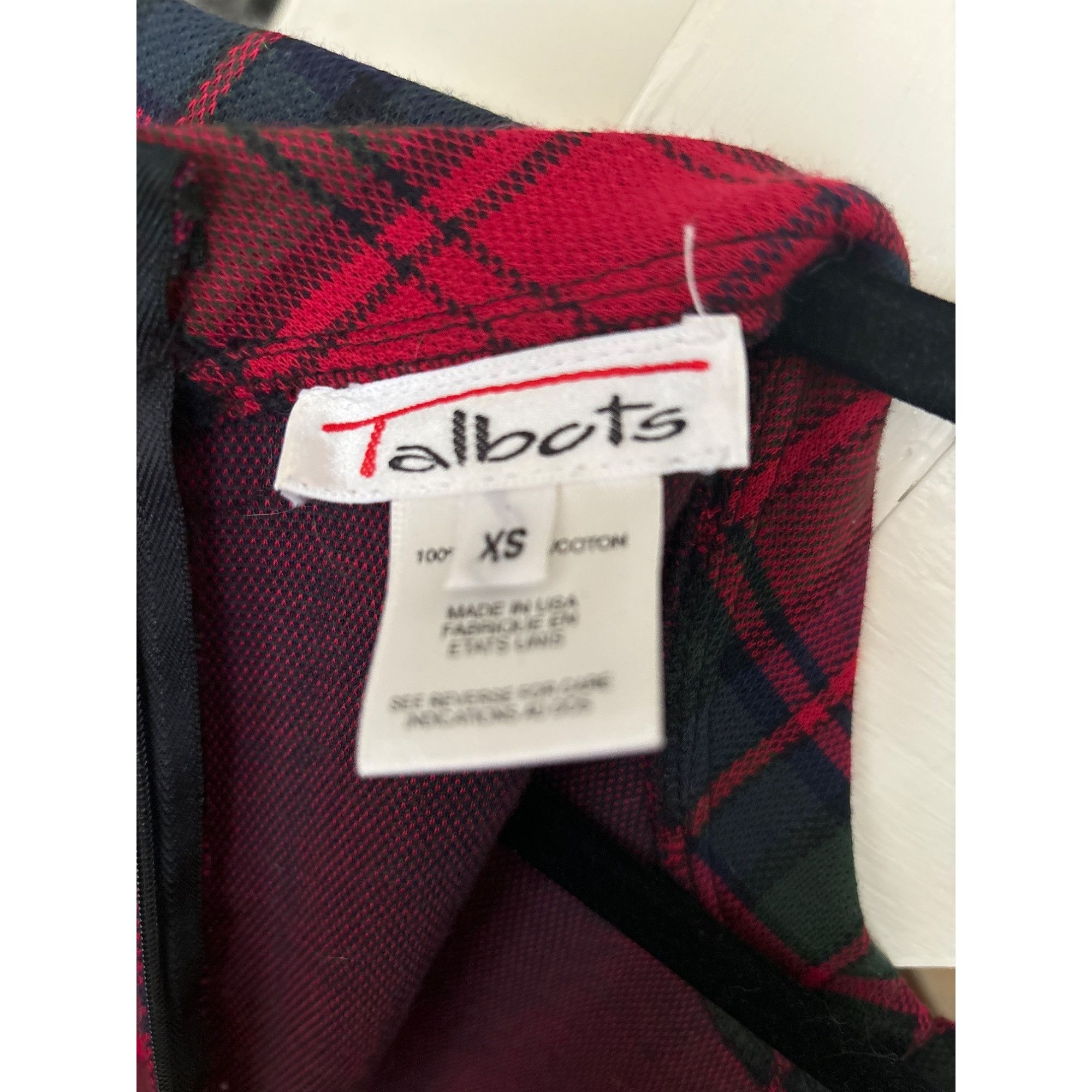 Talbots VTG Talbots Womens Shift Dress Red Plaid Long Sleeve Size XS Size XS / US 0-2 / IT 36-38 - 9 Thumbnail