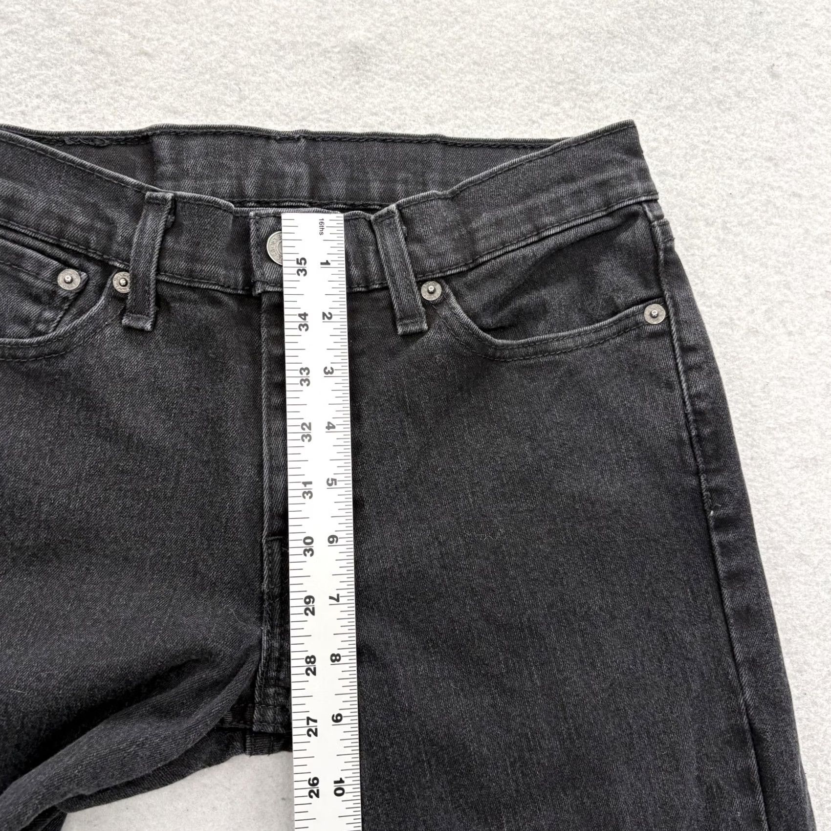 Levi's Levis 511 Jeans Slim Straight Mens 28x32 Denim Charcoal Wash Stretch Pants Black Leather Logo? Size US 28 / EU 44 - 7 Thumbnail