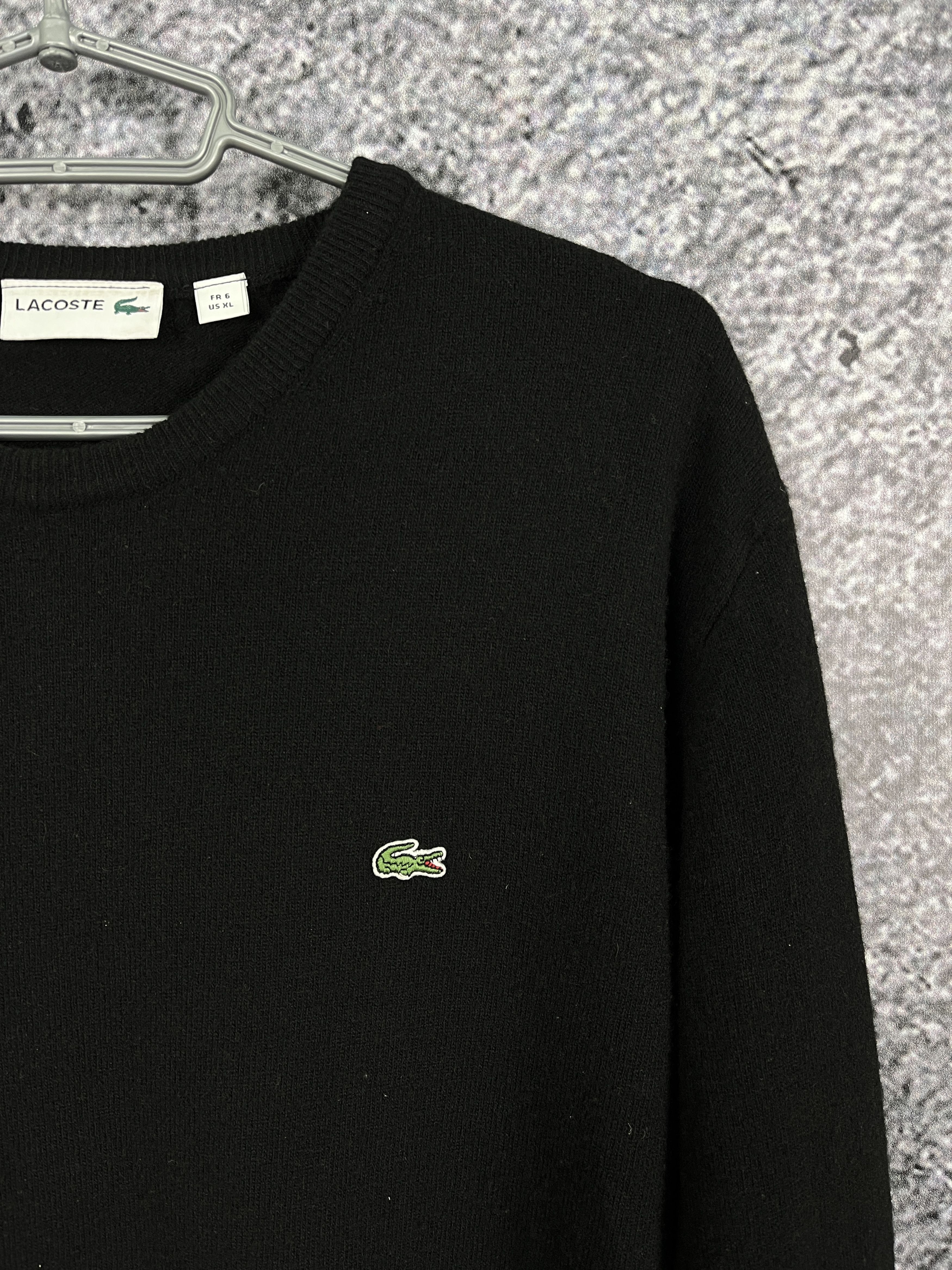 Lacoste Lacoste Wool Crewneck Sweater Black Pullover Size 6 (XL) Size US XL / EU 56 / 4 - 4 Thumbnail