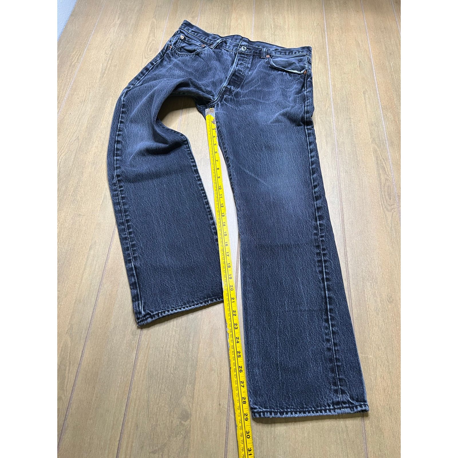 Levi's Levi’s 501 Jeans Mens Actual Sz 32x29 Black Gray Button Fly Size US 34 / EU 50 - 7 Thumbnail