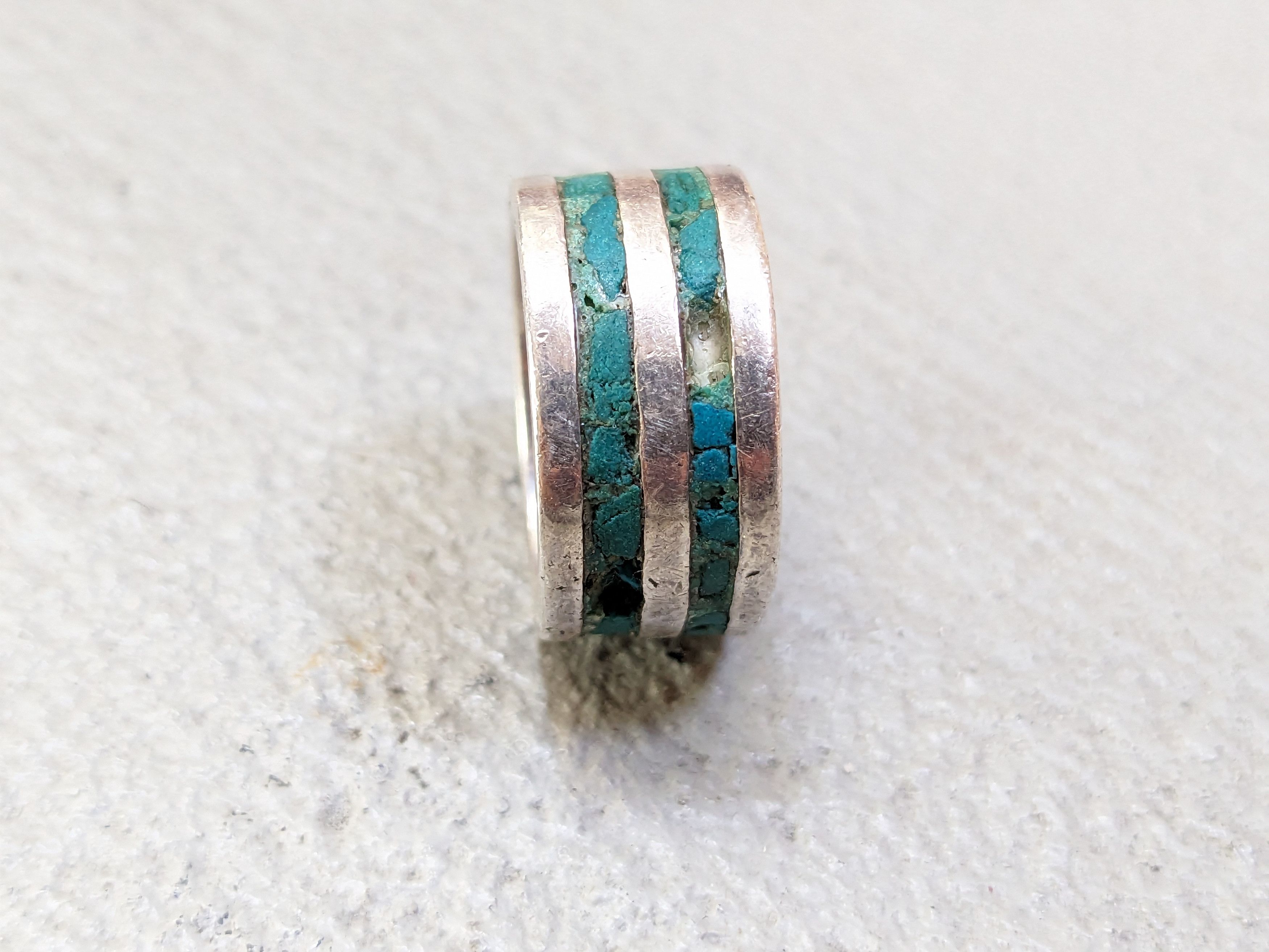 Jewelry Sterling Silver Ring Green Turquoise Size 6.25 Southwestern Size ONE SIZE - 7 Thumbnail