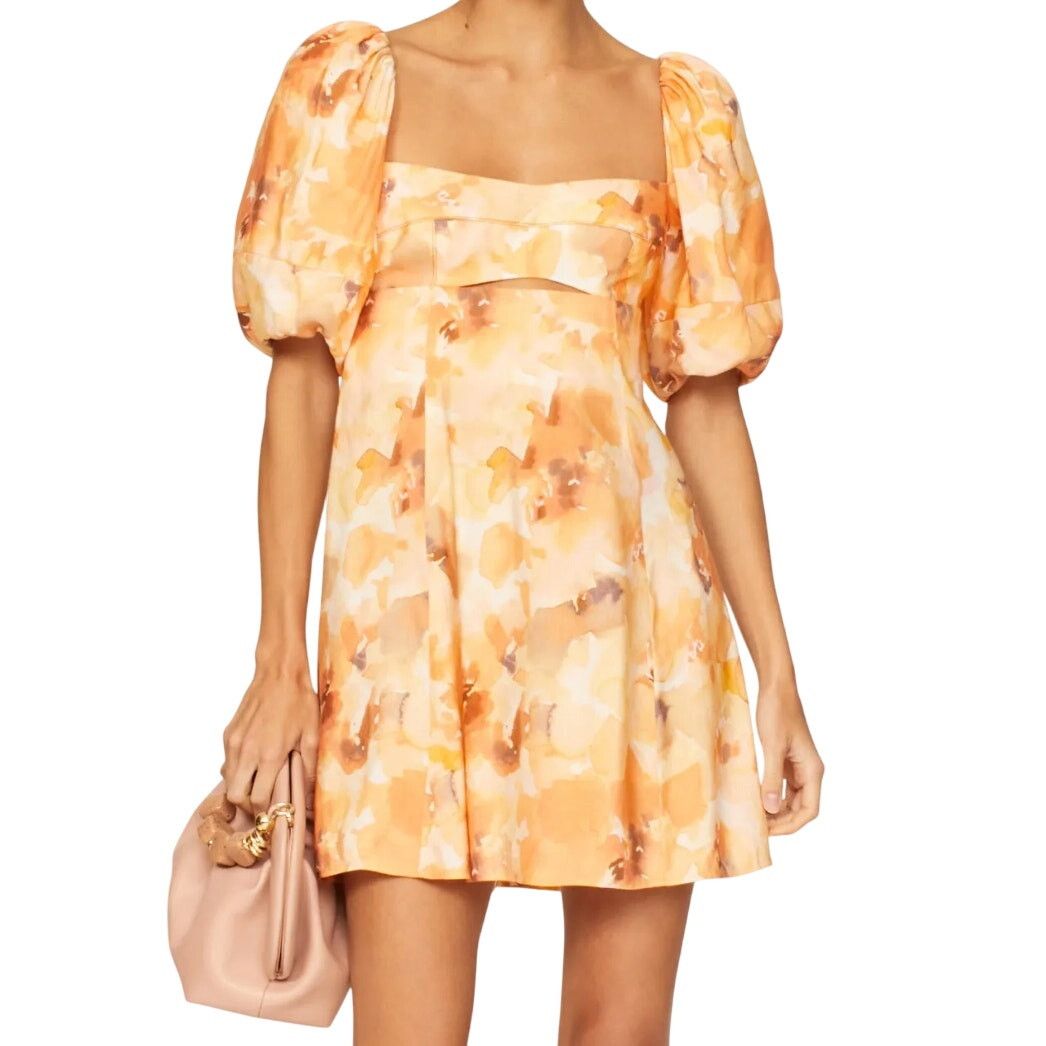 Significant Other Significant Other Lois Floral Mini Dress Orange, Size US 10 Size L / US 10 / IT 46 - 2 Thumbnail