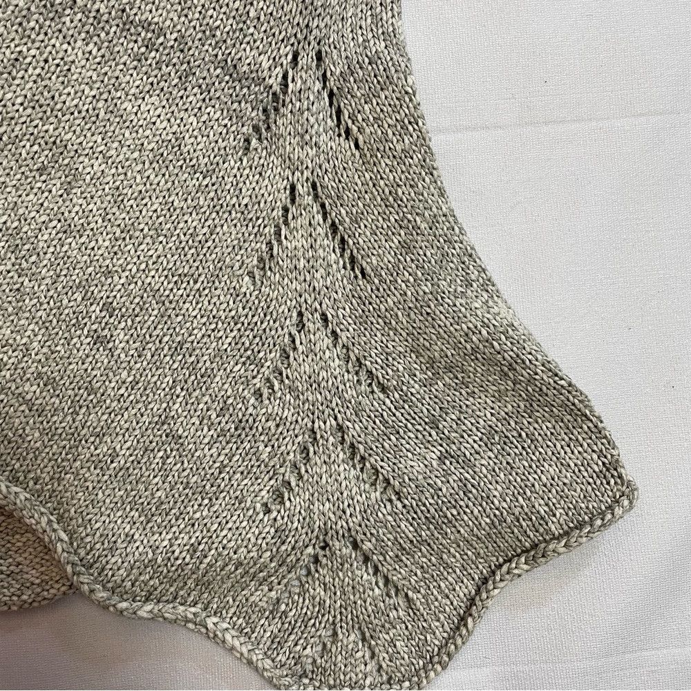 Handmade Hand Knit Linen Blend Short Sleeve Grey Melange Top Size S Size ONE SIZE - 8 Thumbnail