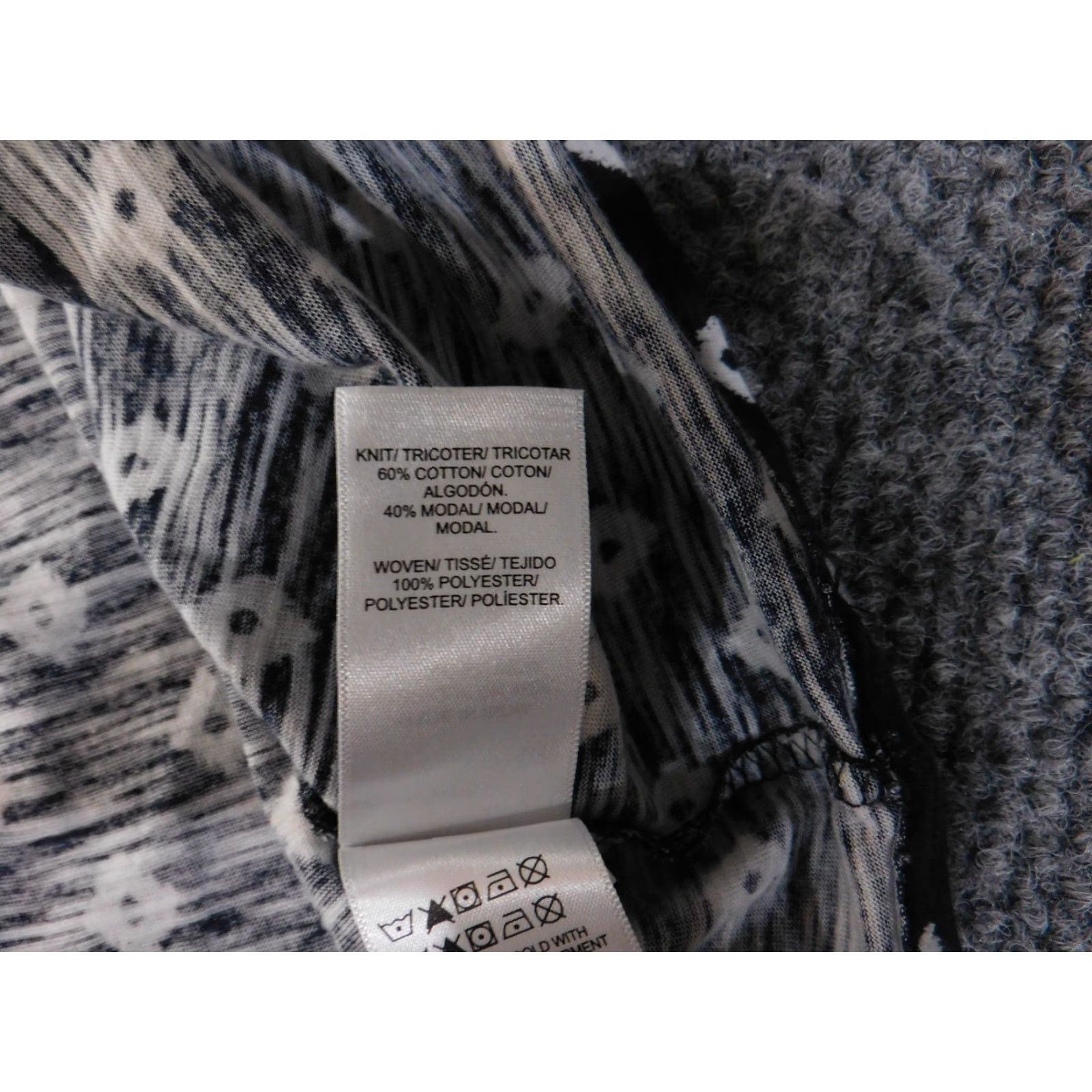Lucky Brand Lucky Brand Blouse Womens Large Blue White Short Sleeve Boho Geometric Pattern Size L / US 10 / IT 46 - 7 Thumbnail