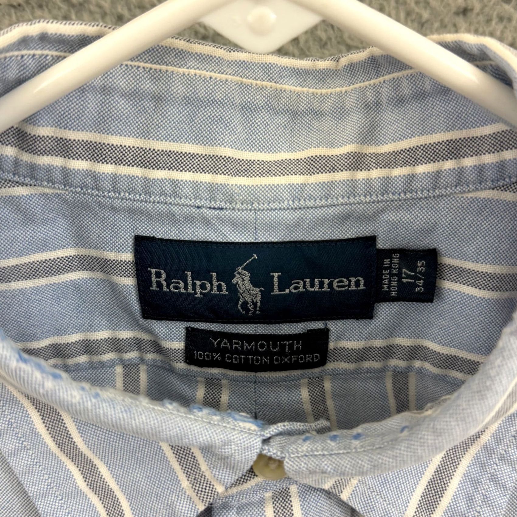 Ralph Lauren Ralph Lauren Yarmouth Shirt Men XL Blue Oxford Stripe Long Sleeve Button Pony Dress Vintage Mens Size US XL / EU 56 / 4 - 7 Thumbnail