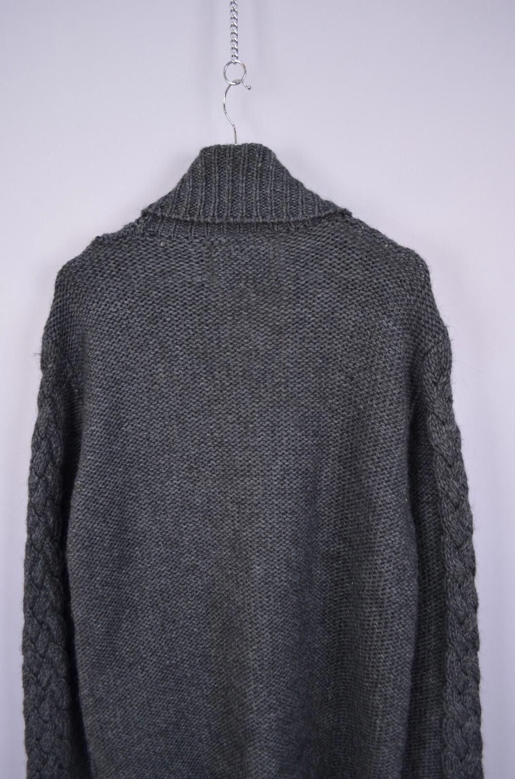 Guess GUESS Grey Acrylic Wool Alpaca Blend Cable Knit Cardigan L Size US L / EU 52-54 / 3 - 10 Thumbnail