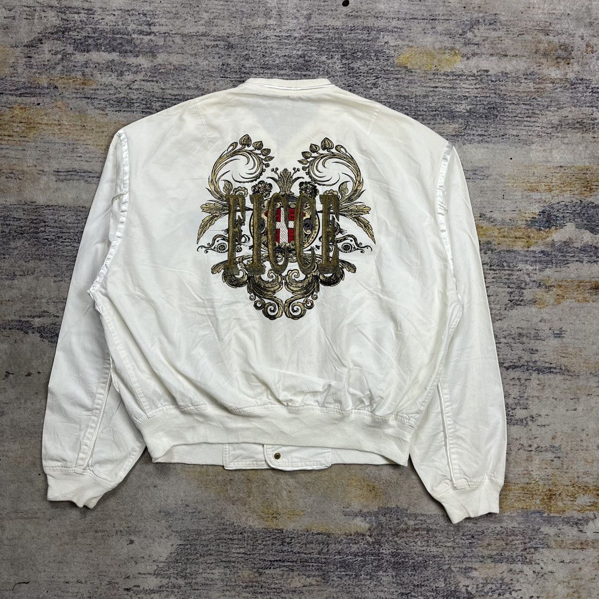 デザイン最高 美品 90's YOSHIYUKI KONISHI ブルゾン Vintage 90s Ficce yoshiyuki konishi embroidery bomber jacket