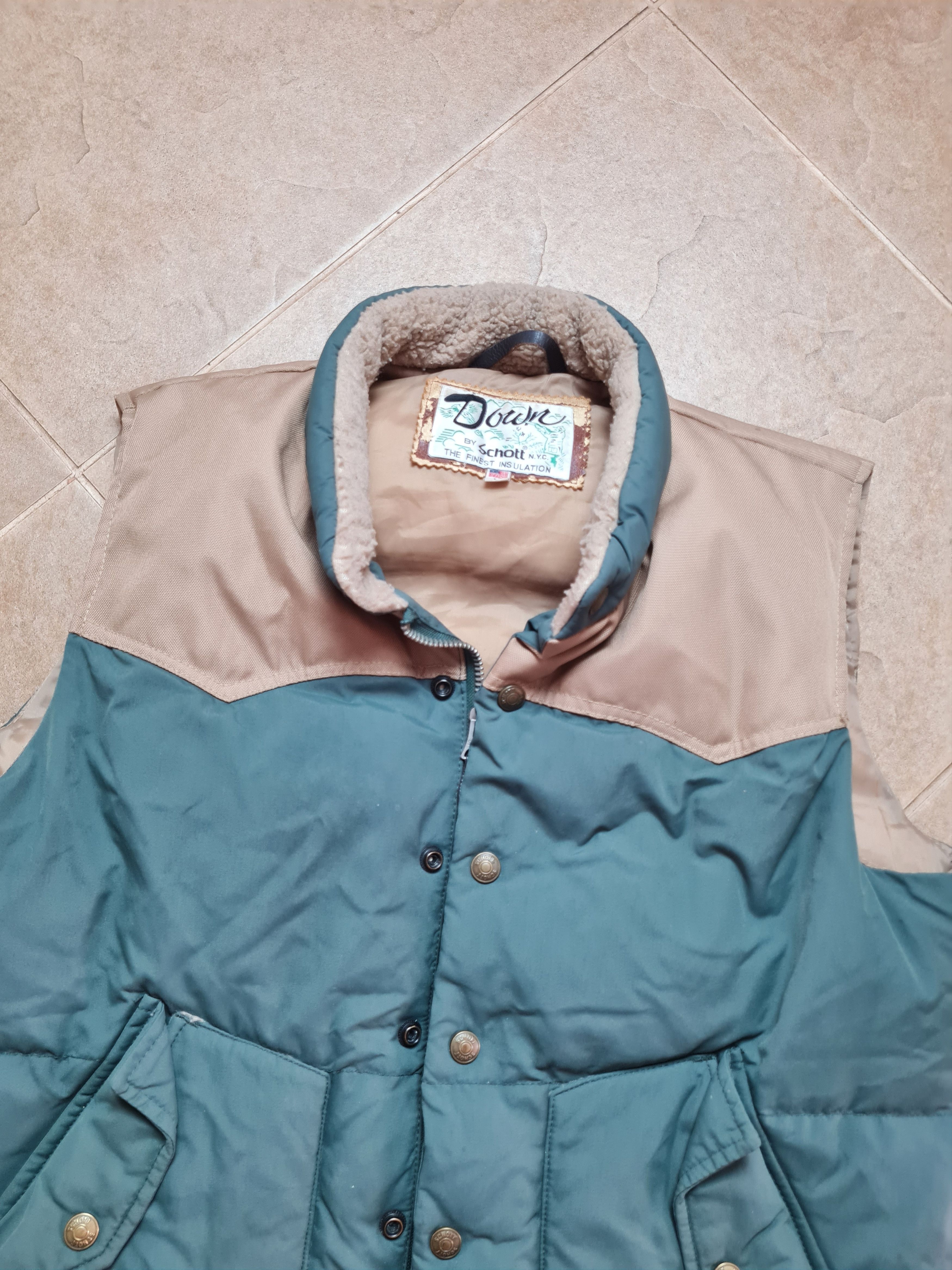 Schott VINTAGE US SCHOTT 126 GOOSE DOWN TAN DOWN VEST JACKET SIZE M Size US M / EU 48-50 / 2 - 4 Thumbnail