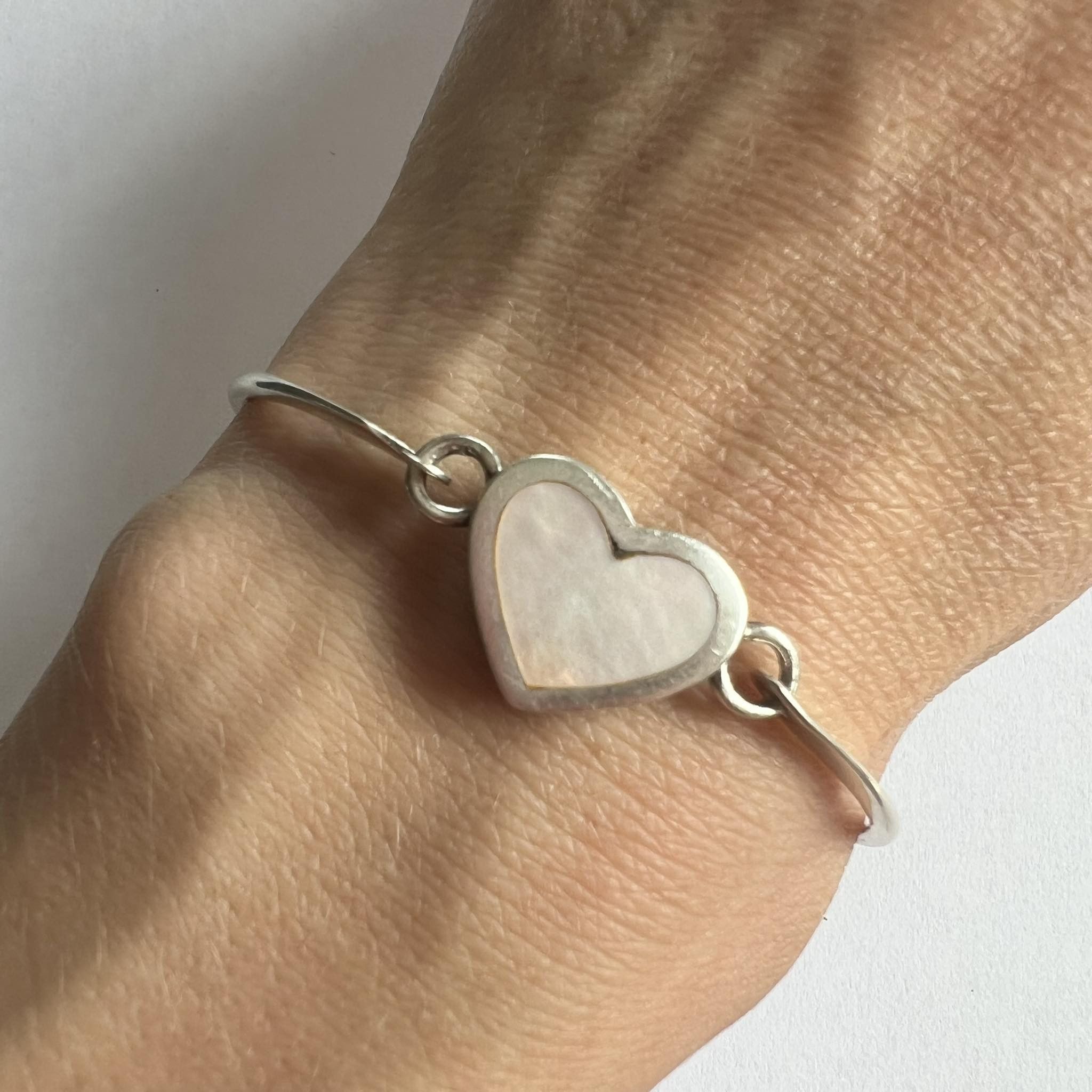 Sterling Silver Vintage Sterling Silver 925 Cuff Bangle Bracelet Pearl Italy Size ONE SIZE - 2 Thumbnail