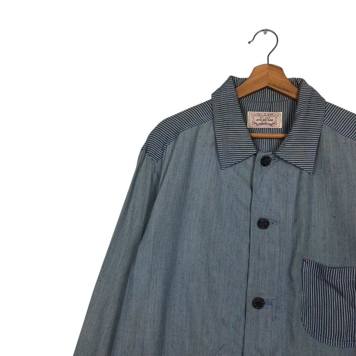 Japanese Brand Atelier SAB Multi-Stripe Work Jacket Hickory Issey Miyake Size US M / EU 48-50 / 2 - 8 Thumbnail