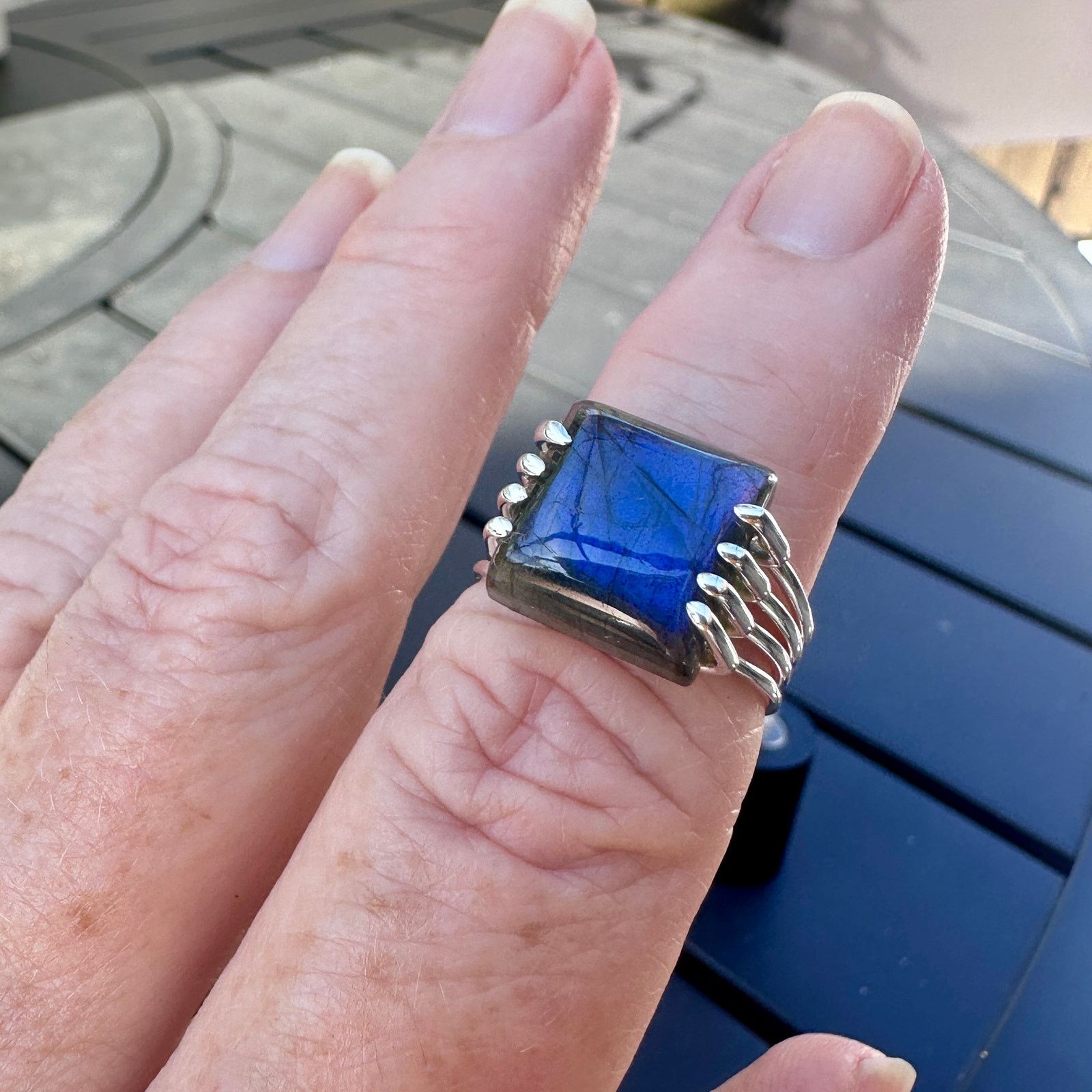 The Unbranded Brand Labradorite Madagascar Sterling Silver Ring Size 8 Size ONE SIZE - 10 Thumbnail