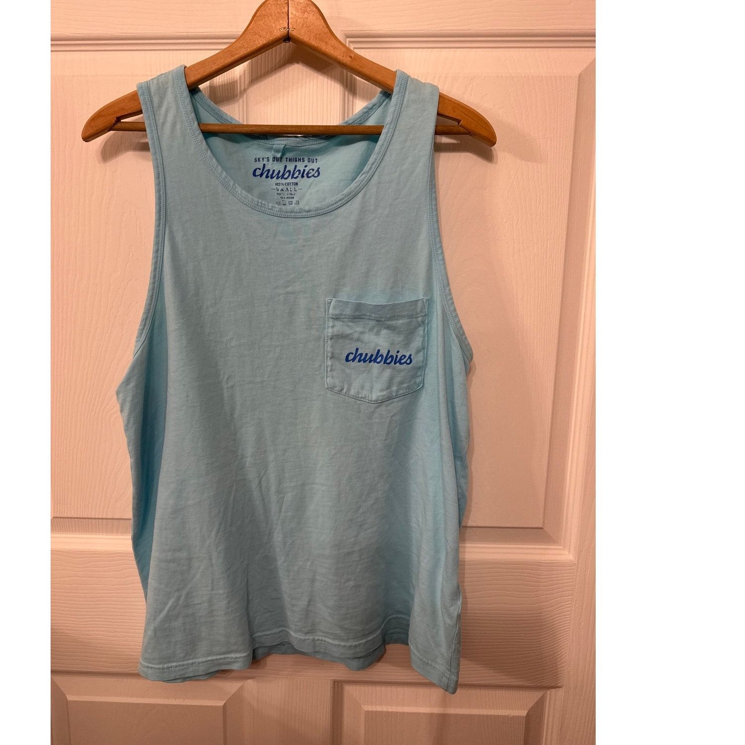 Chubbies Chubbies "Sky's Out, Thighs Out" Men's Blue Graphic Tank, S Size US S / EU 44-46 / 1 - 2 Thumbnail