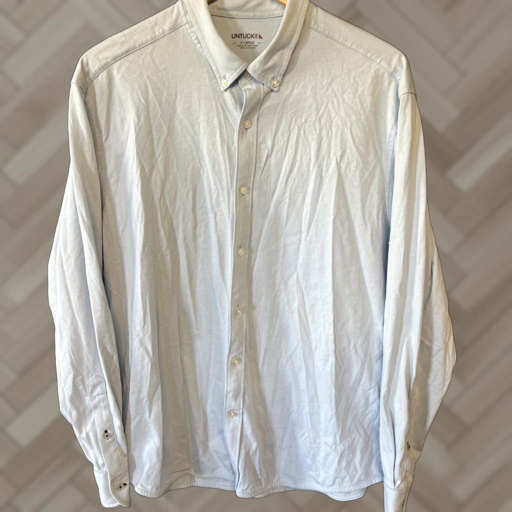 UNTUCKit UNTUCKit Men’s XL Light Blue Long Sleeve Button Up Shirt Size US XL / EU 56 / 4 - 1 Thumbnail
