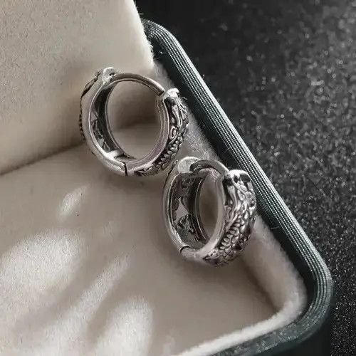 Designer × Jewelry Retro Dragon Pattern Earrings (1pairs） Size ONE SIZE - 3 Thumbnail