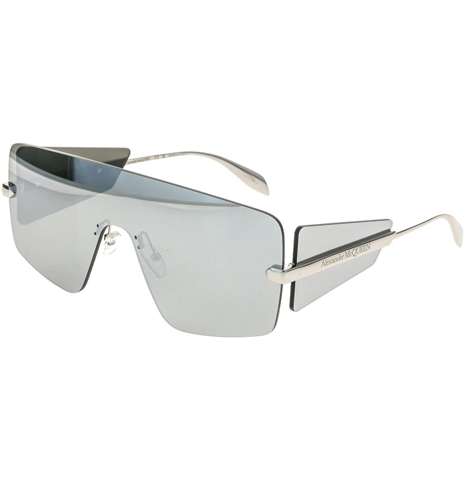 Alexander McQueen ALEXANDER MCQUEEN AM0460S Silver Mirrored 0460 002 Size ONE SIZE - 4 Thumbnail