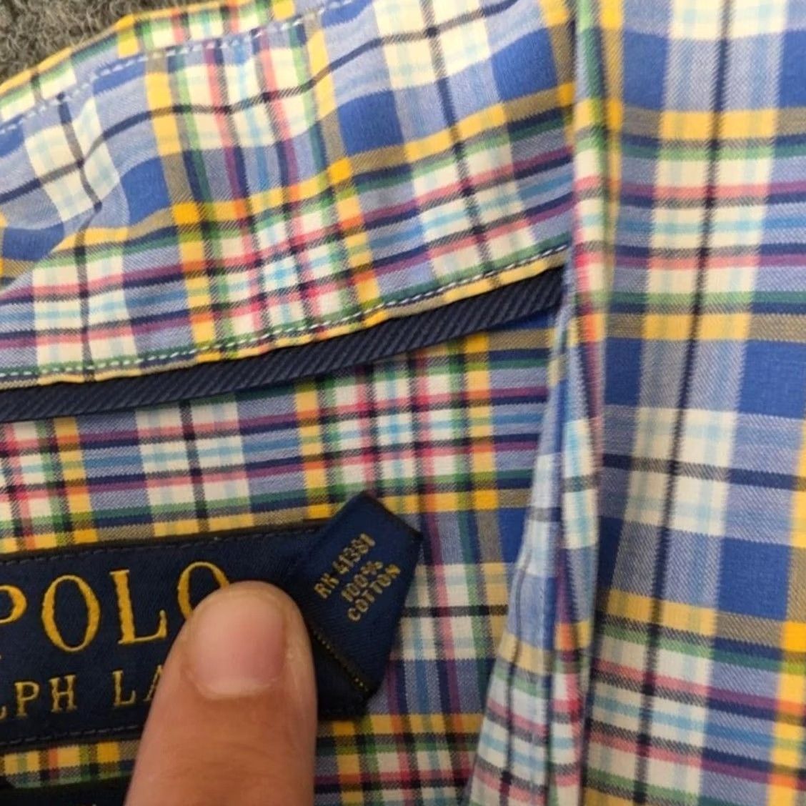 Polo Ralph Lauren Polo Ralph Lauren Shirt Mens Medium Blue Plaid Cotton Button Down Long Sleeve Size US M / EU 48-50 / 2 - 3 Thumbnail