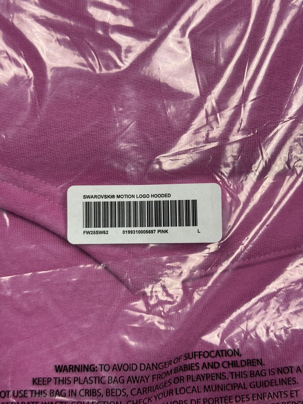 Supreme × Swarovski Supreme Swarovski Motion Logo Hooded Sweatshirt Pink FW25 L Size US L / EU 52-54 / 3 - 6 Thumbnail