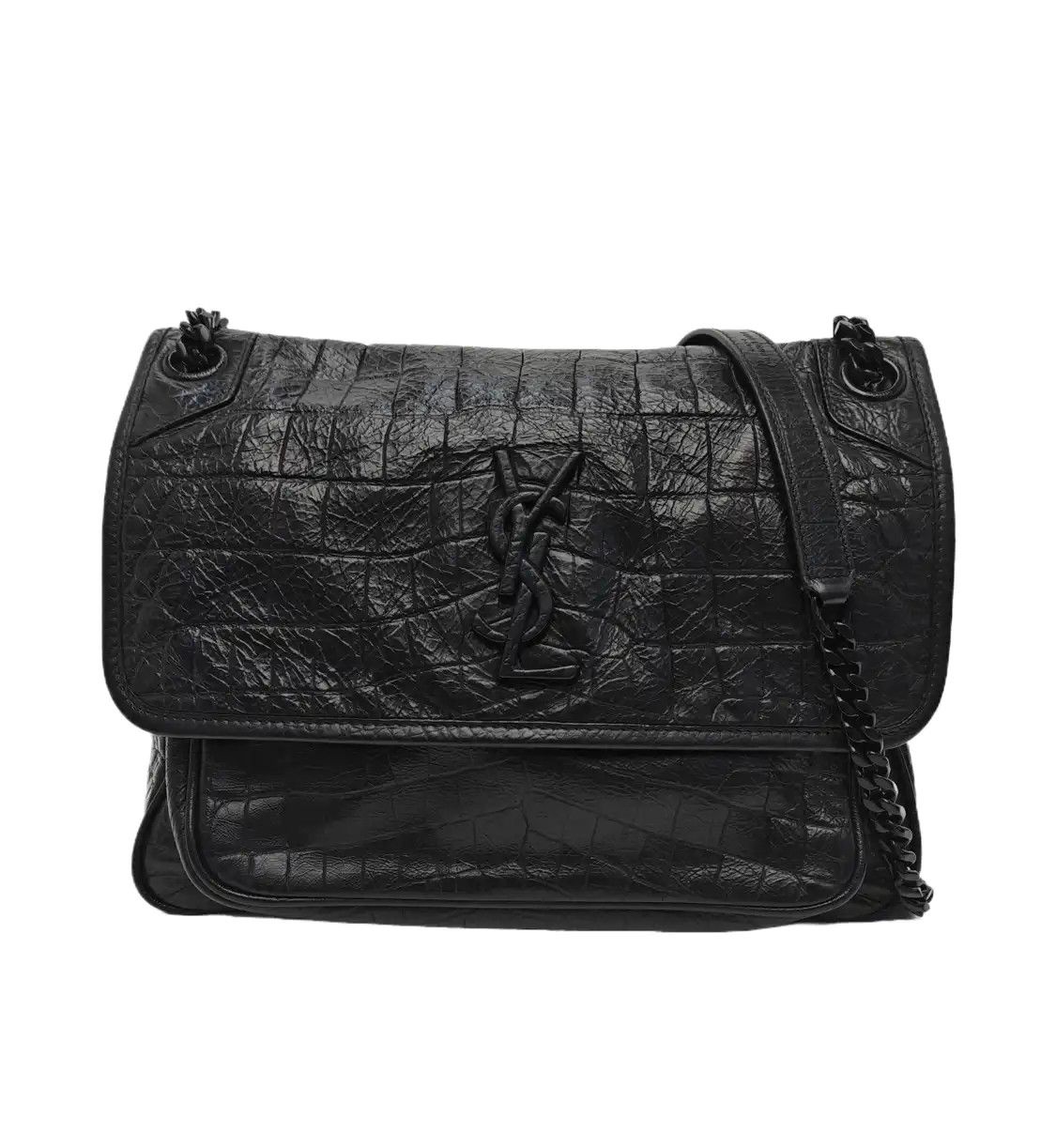 Saint Laurent Paris Saint Laurent Paris YSL NIKI Medium black cowhide leather crocodile shoulder bag Size ONE SIZE - 1 Thumbnail