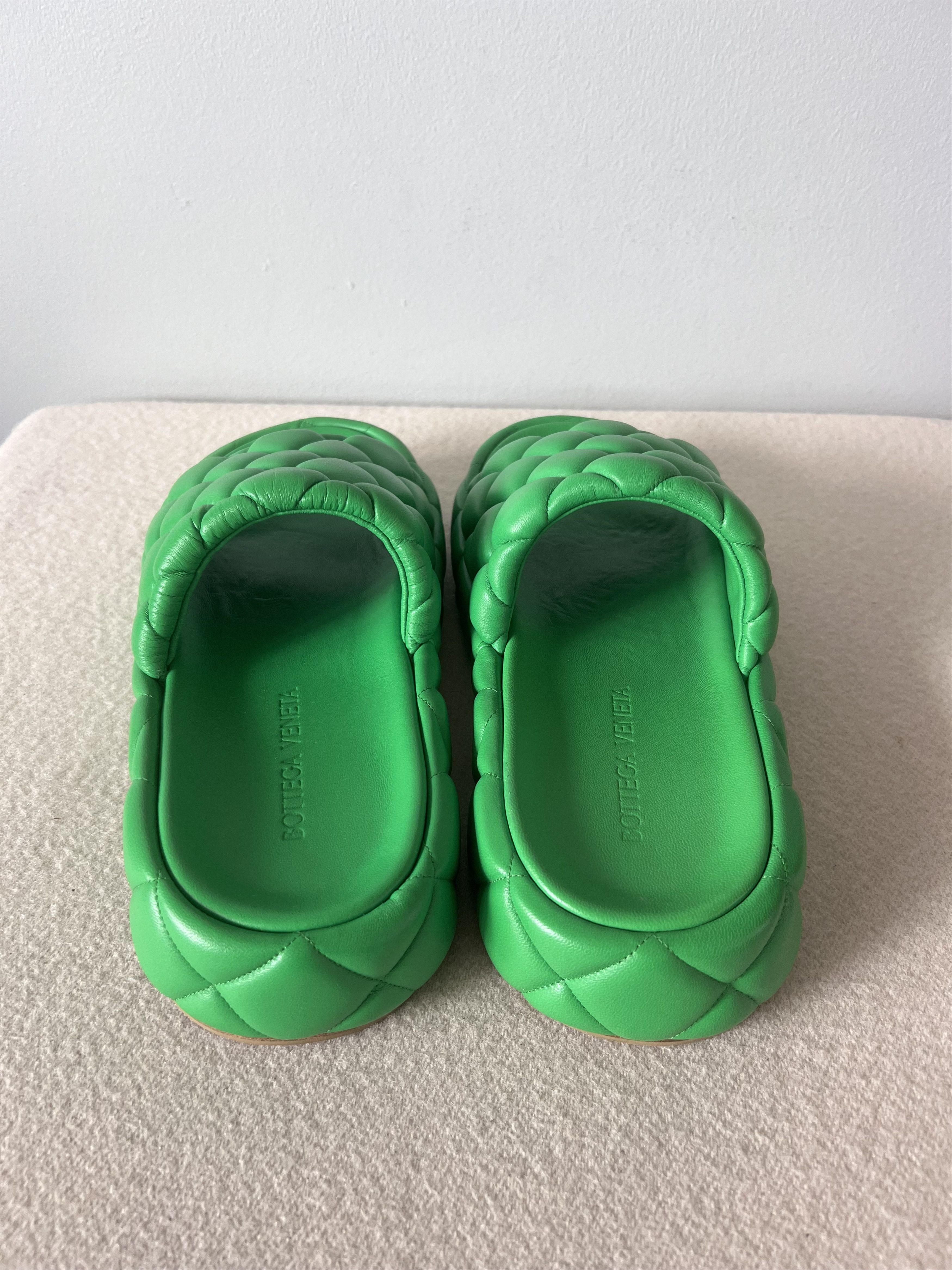 Bottega Veneta Bottega Veneta Padded Leather Sandals in Green Size US 9 / EU 42 - 5 Thumbnail
