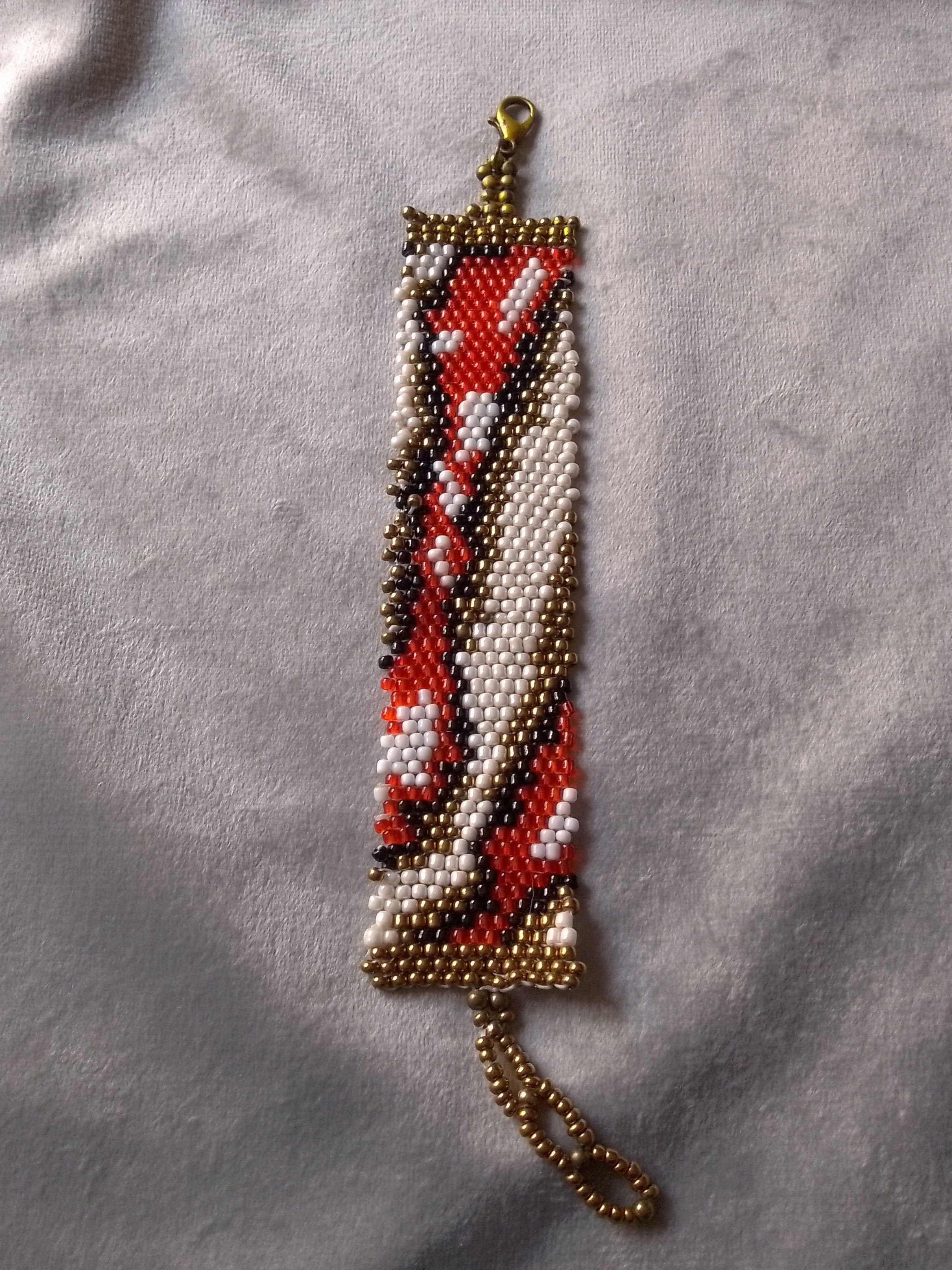 Handmade Bracelet Snake Pattern Beaded Embroidered Elegant Ethnic Size ONE SIZE - 7 Thumbnail