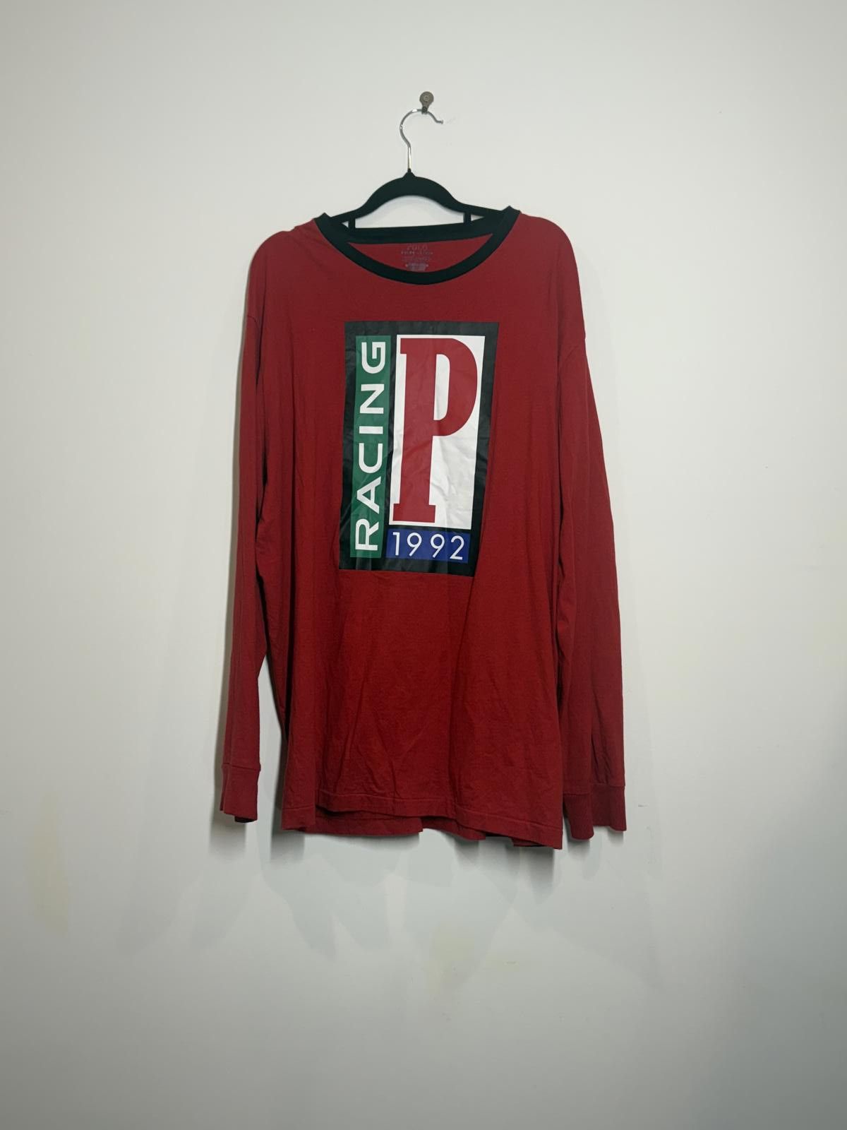 Polo Ralph Lauren Polo Ralph Lauren - Vintage Polo Racing 1992 Red LS T-Shirt Size US XL / EU 56 / 4 - 1 Thumbnail