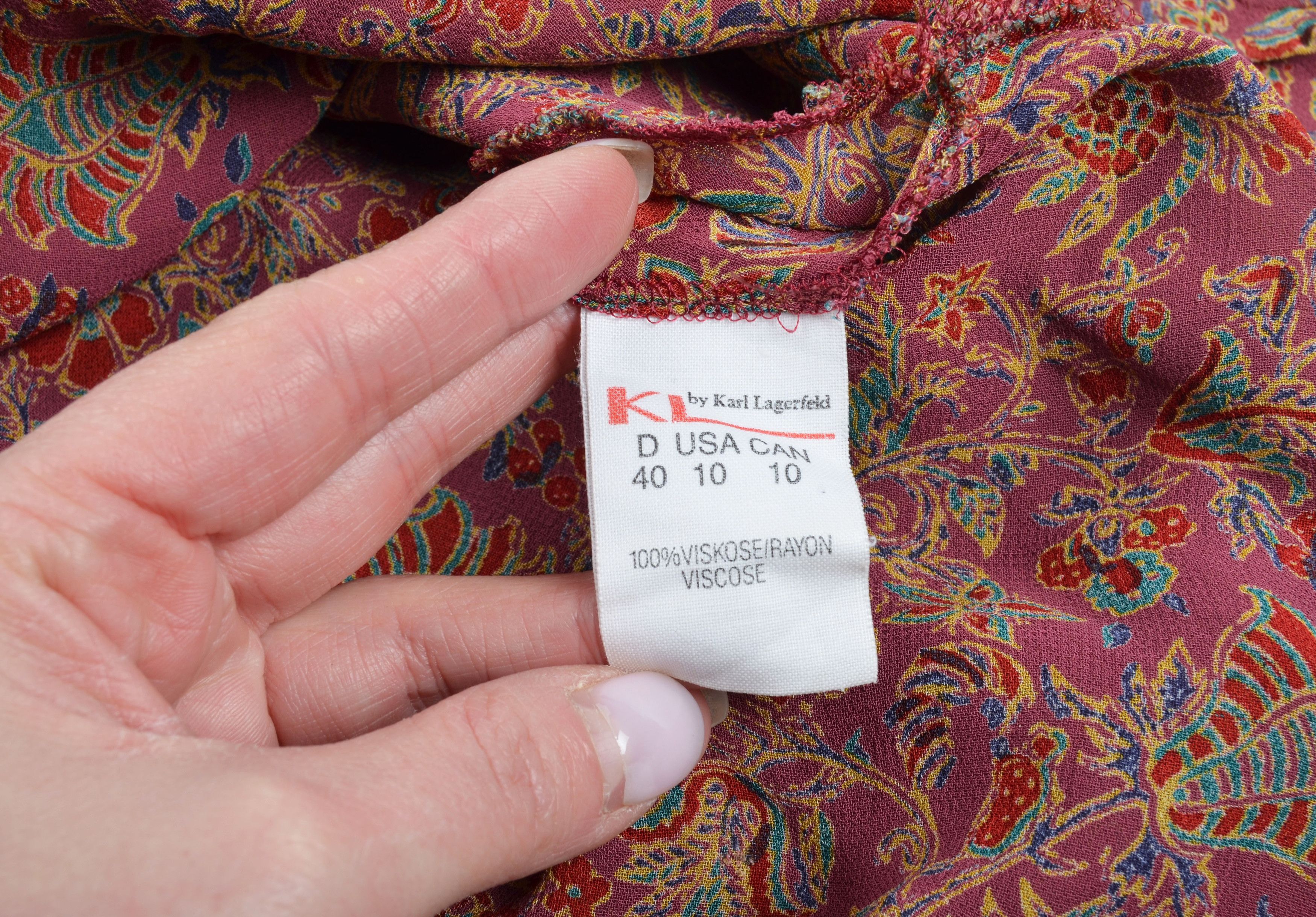 Karl Lagerfeld Vintage KL by Karl Lagerfeld 80's Floral Cami Mini Dress Size S / US 4 / IT 40 - 9 Thumbnail
