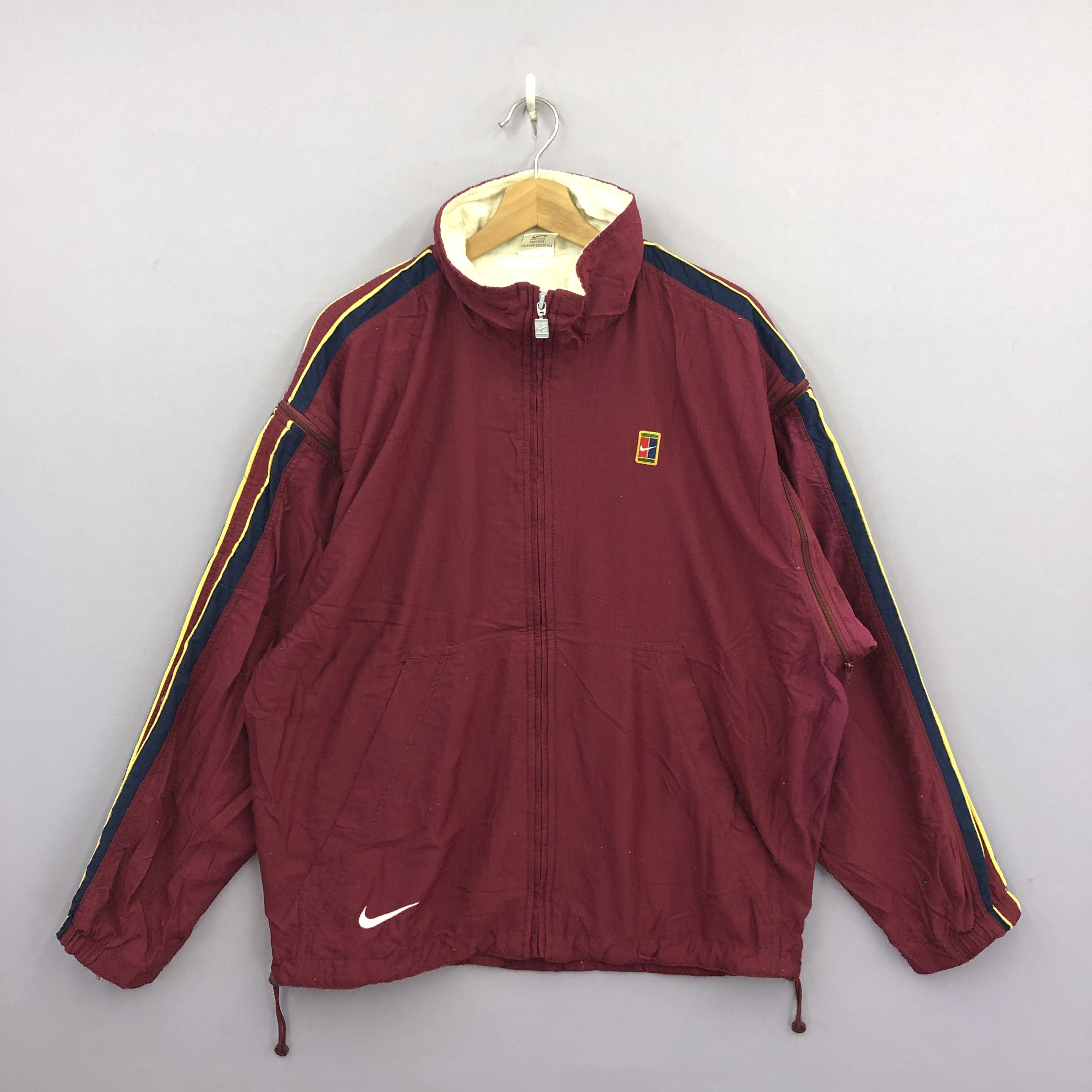 Nike × Vintage Vintage Nike Courts Windbreaker Nike Swoosh Zipper Jackets Size US XL / EU 56 / 4 - 1 Thumbnail