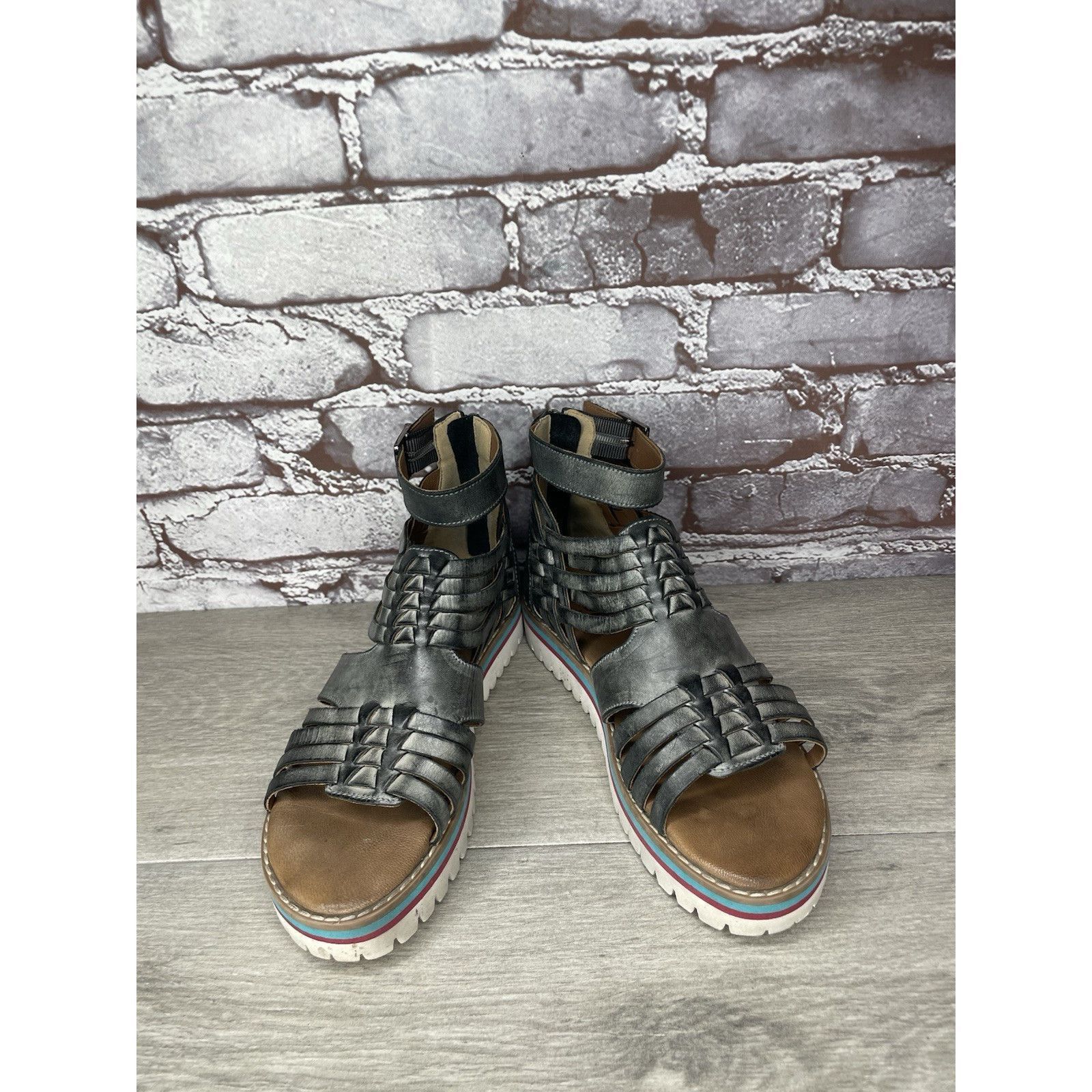 Bed Stu Roan By Bed Stu Scarletty Gladiator Hi Gray Leather Epica Sa Size US 7 / IT 37 - 17 Thumbnail