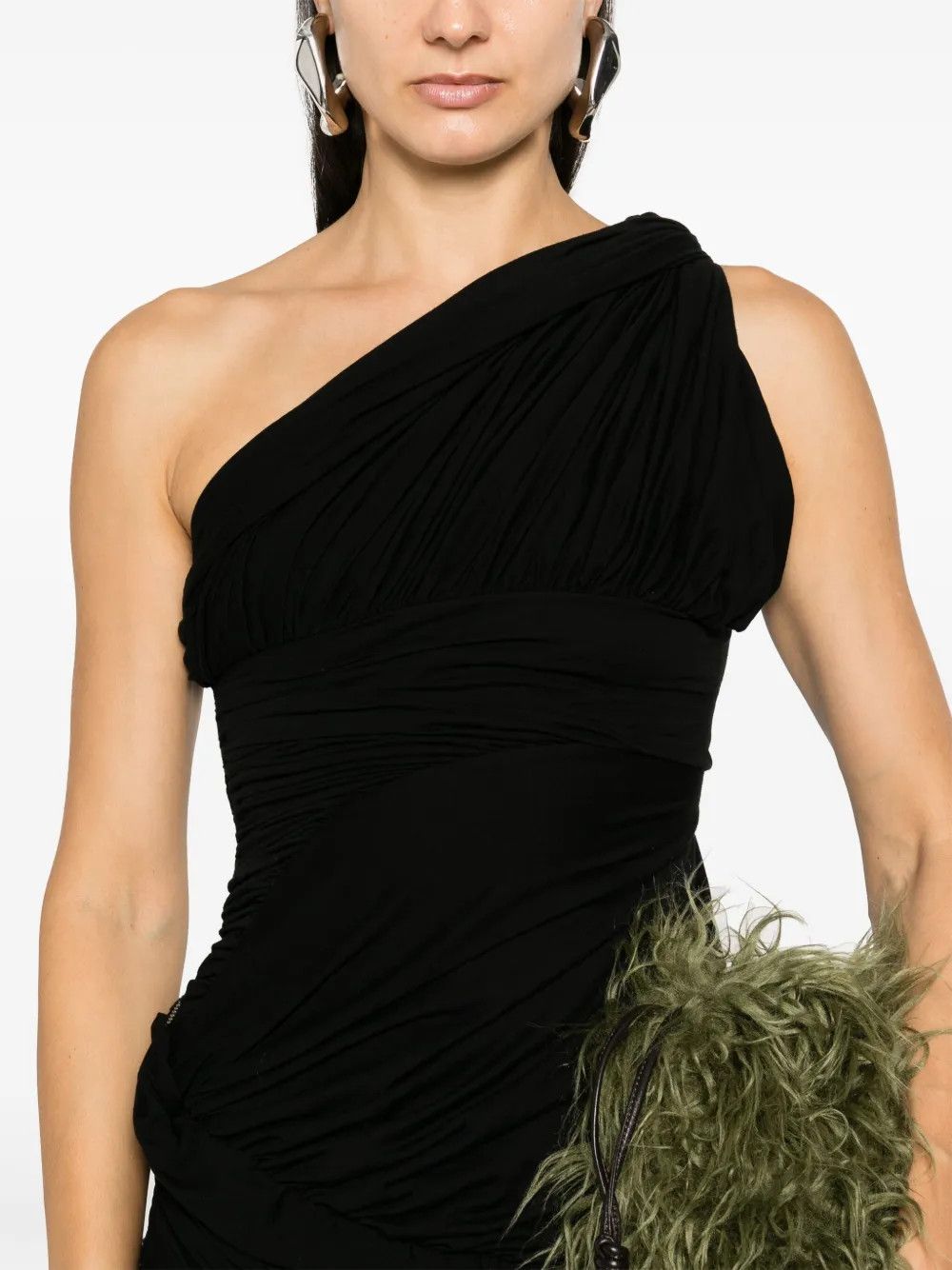 Rick Owens o1y0126 Midi Dress in Black Size S / US 4 / IT 40 - 2 Thumbnail