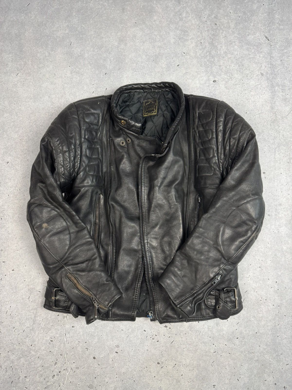 If Six Was Nine 90s Real Leather Biker Jacket Y2K Avant Garde Unisex Size US S / EU 44-46 / 1 - 4 Thumbnail