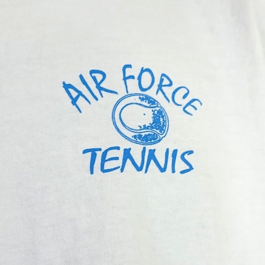 Lee VINTAGE Air Force Academy Tennis T Shirt Mens XL 90s White Cotton Lee Made In USA Golf? Size US XL / EU 56 / 4 - 3 Thumbnail