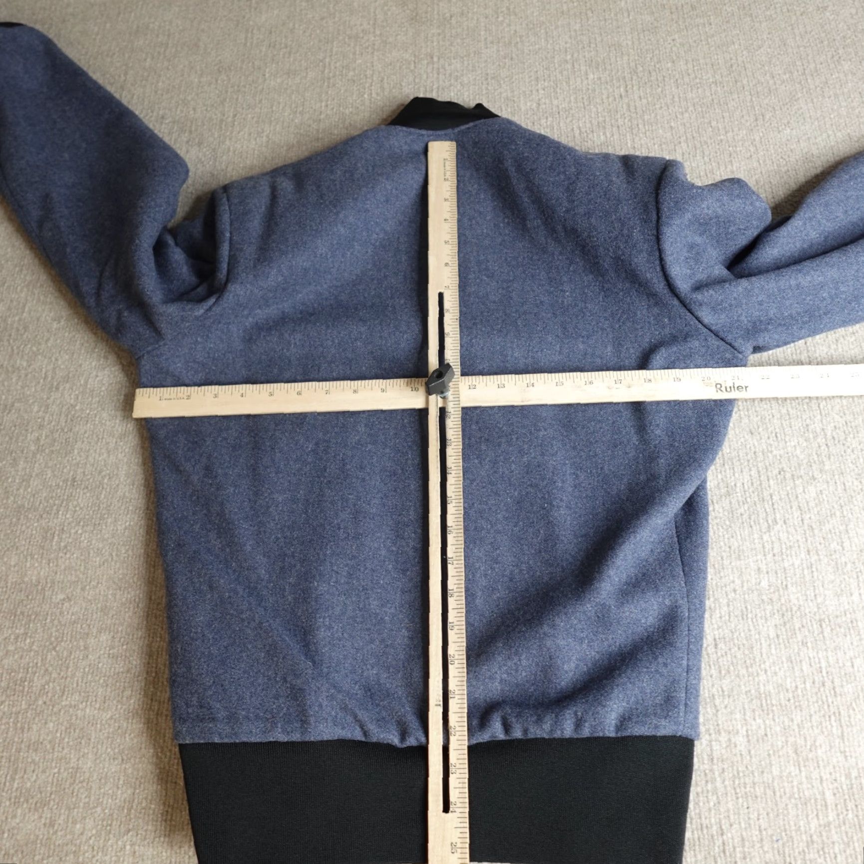Vintage VINTAGE Valley Forge Jacket Bomber Jacket M Blue USA Made Mens Wool Solid Full Zip Size US M / EU 48-50 / 2 - 7 Thumbnail