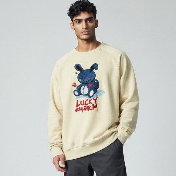Other BKYS Lucky Charm Embroidered Butter Yellow Sweatshirt Size US L / EU 52-54 / 3 - 1 Thumbnail