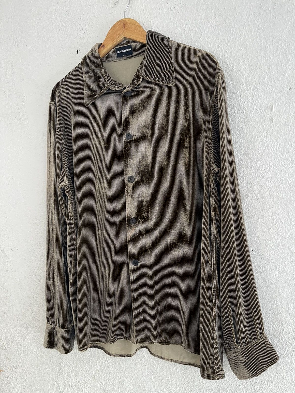 Giorgio Armani Giorgio Armani Corduroy Shimmer Button Shirt Size US L / EU 52-54 / 3 - 4 Thumbnail