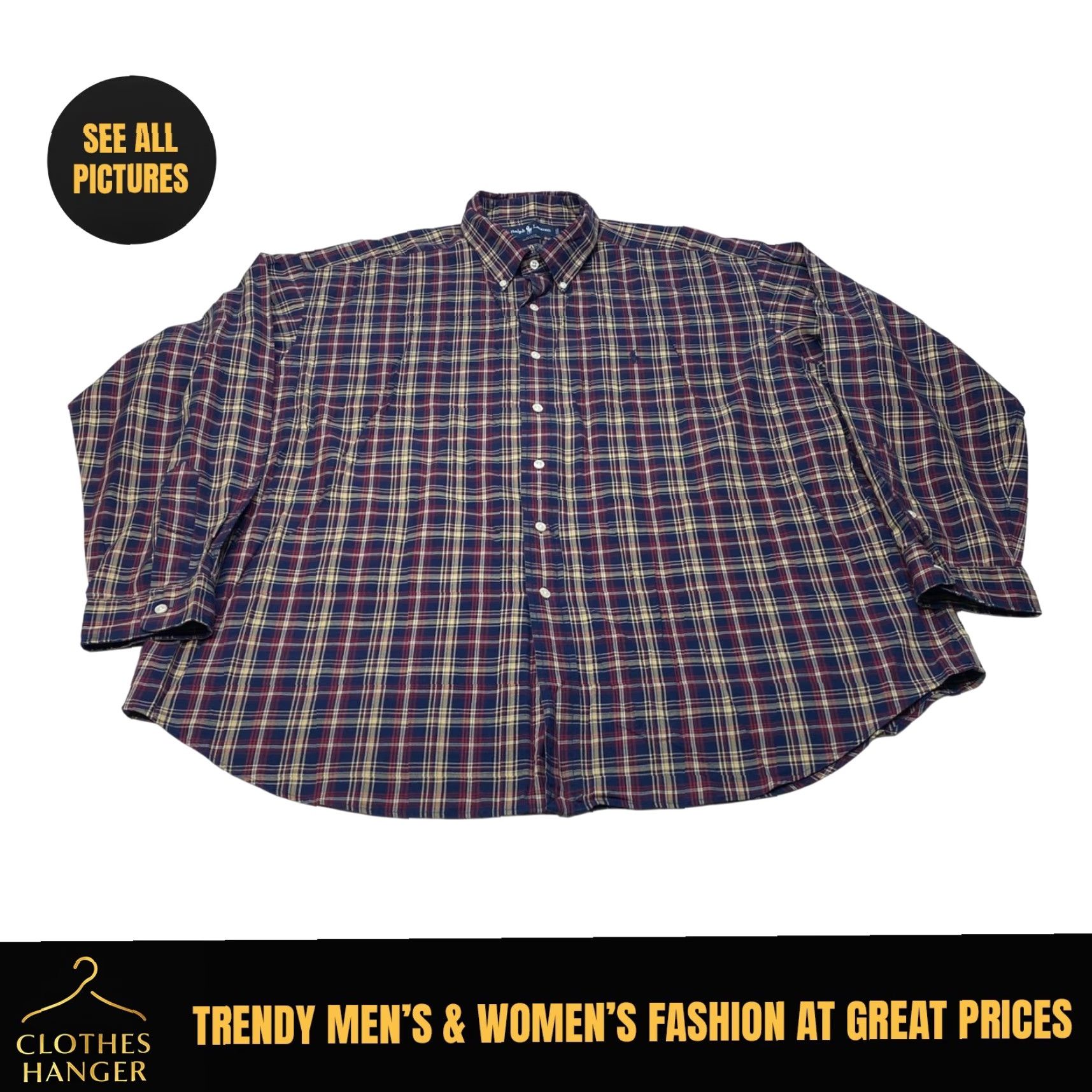Ralph Lauren Ralph Lauren Blake Plaid Shirt Long Sleeve Button Up Mens 2XL 100% Cotton 7409 Size US XXL / EU 58 / 5 - 2 Thumbnail