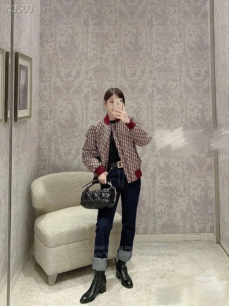 Dior Burgundy Monogram Jacket Coat.