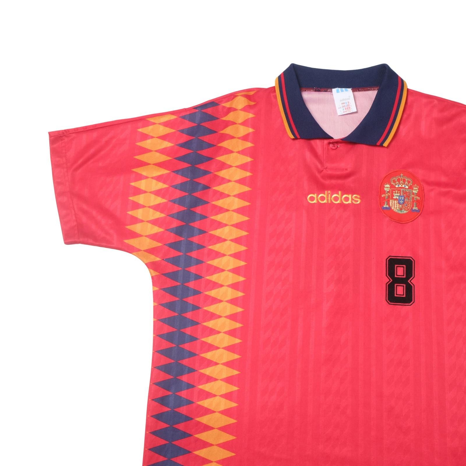 Adidas 1994/96 Spain Home Shirt Adidas (L/XL) Size US L / EU 52-54 / 3 - 3 Thumbnail