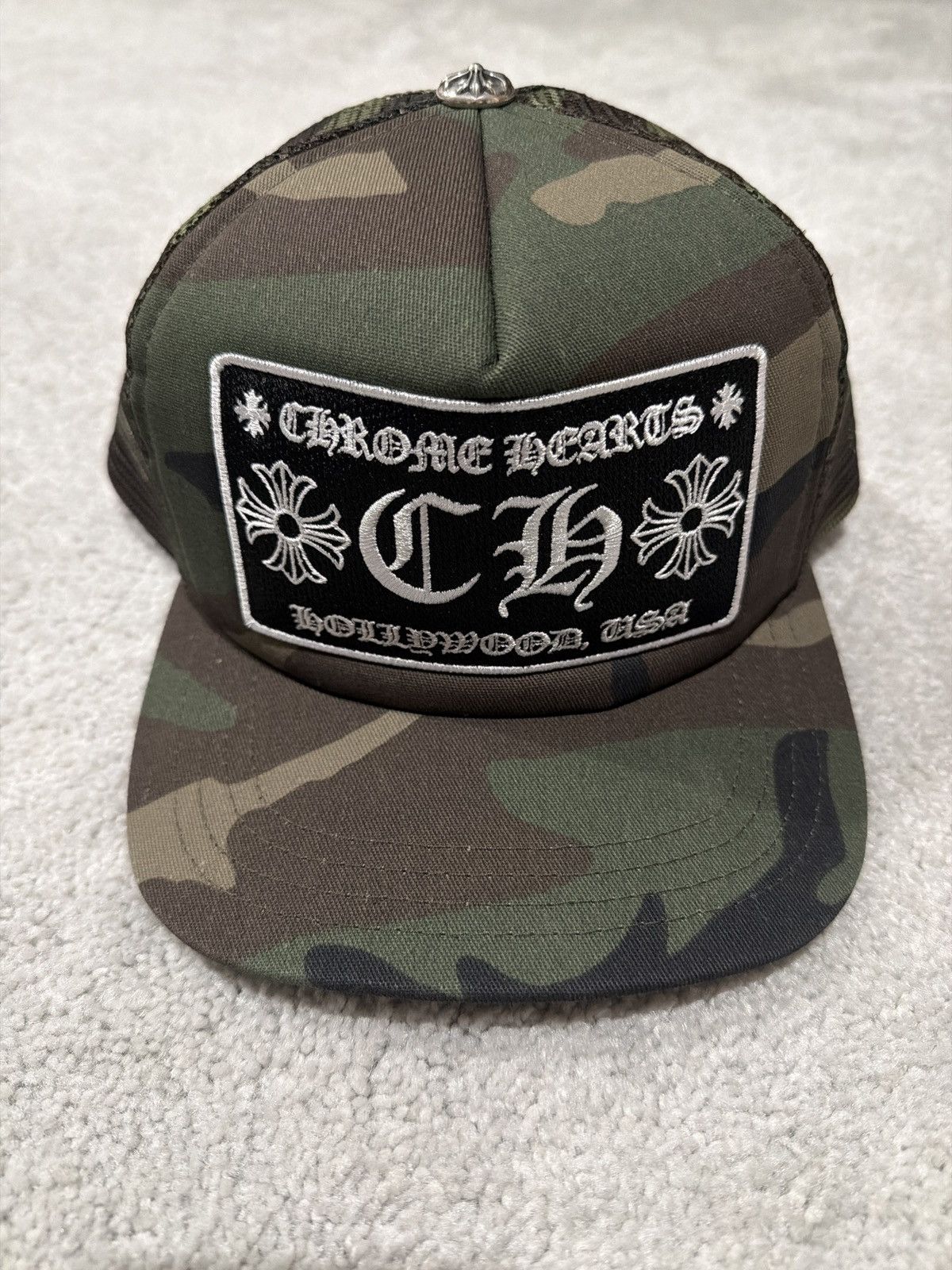 Chrome Hearts Chrome Hearts CH Hollywood Camo Trucker Hat Size ONE SIZE - 1 Thumbnail