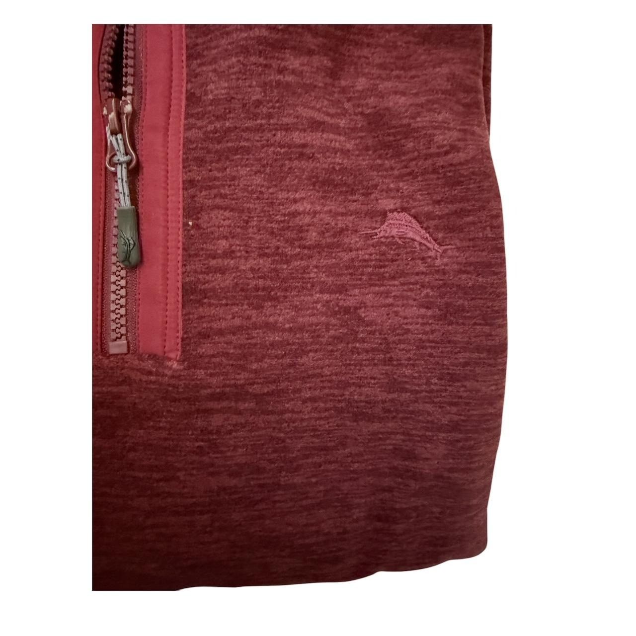 Tommy Bahama Tommy Bahama Mens Wine Half Zip Stand Collar Pockets Knit Pu Size US XL / EU 56 / 4 - 8 Thumbnail