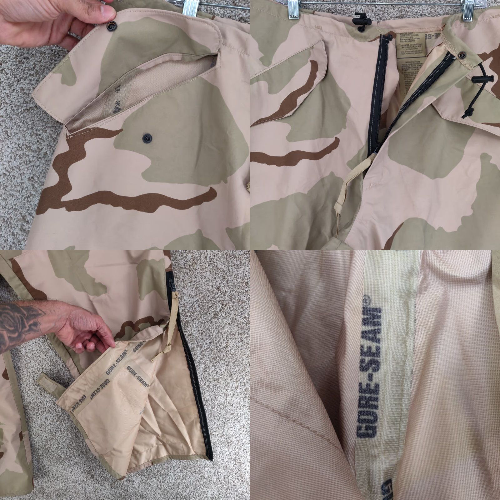 Vintage US Army Goretex Gore Seam Trousers Extended Cold Weather Pants Mens Medium Long Size US 31 - 8 Thumbnail
