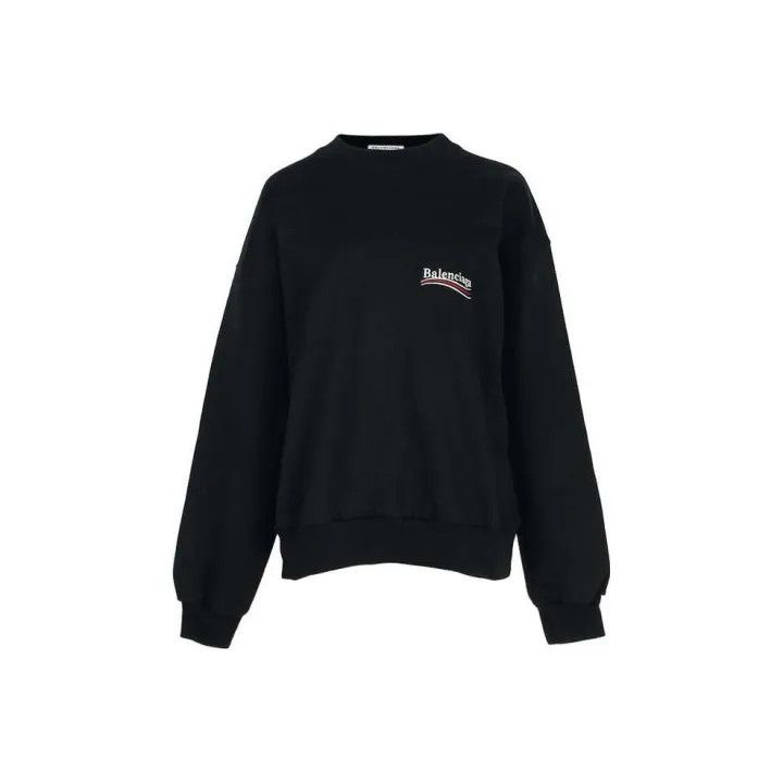 Balenciaga Black Logo Embroidered Sweatshirt 0079